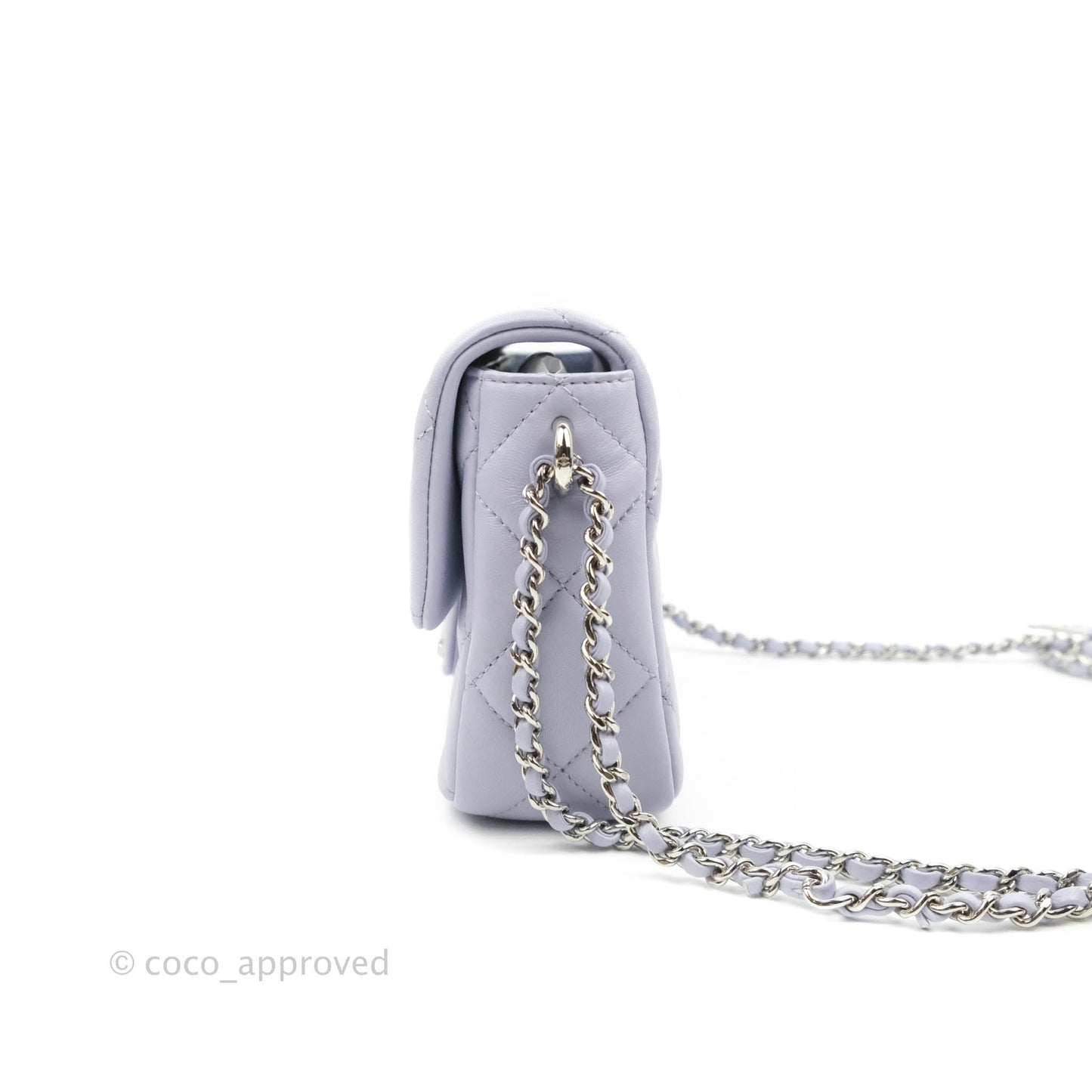 Chanel Quilted My Perfect Mini With Pearl Lilac Lambskin Silver Hardware