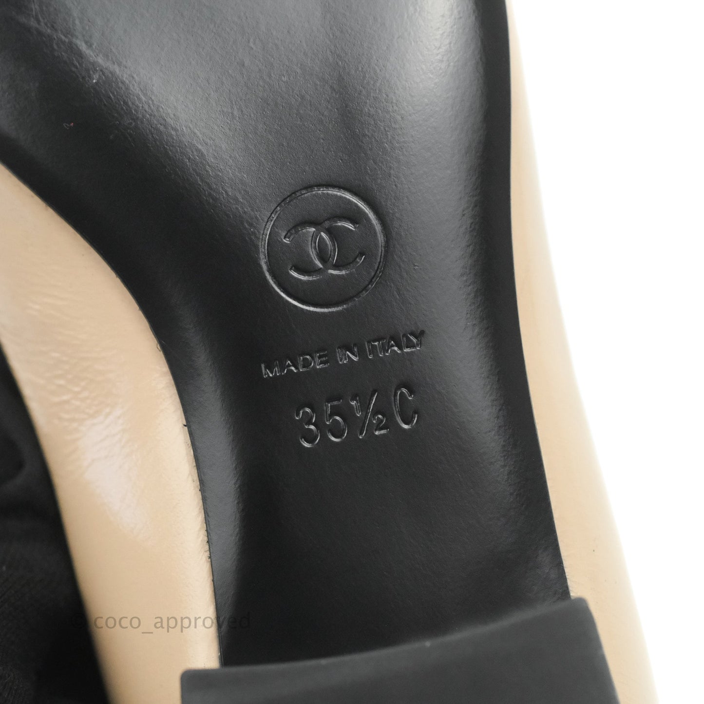 Chanel Beige Black Chain Details Loafers 35.5