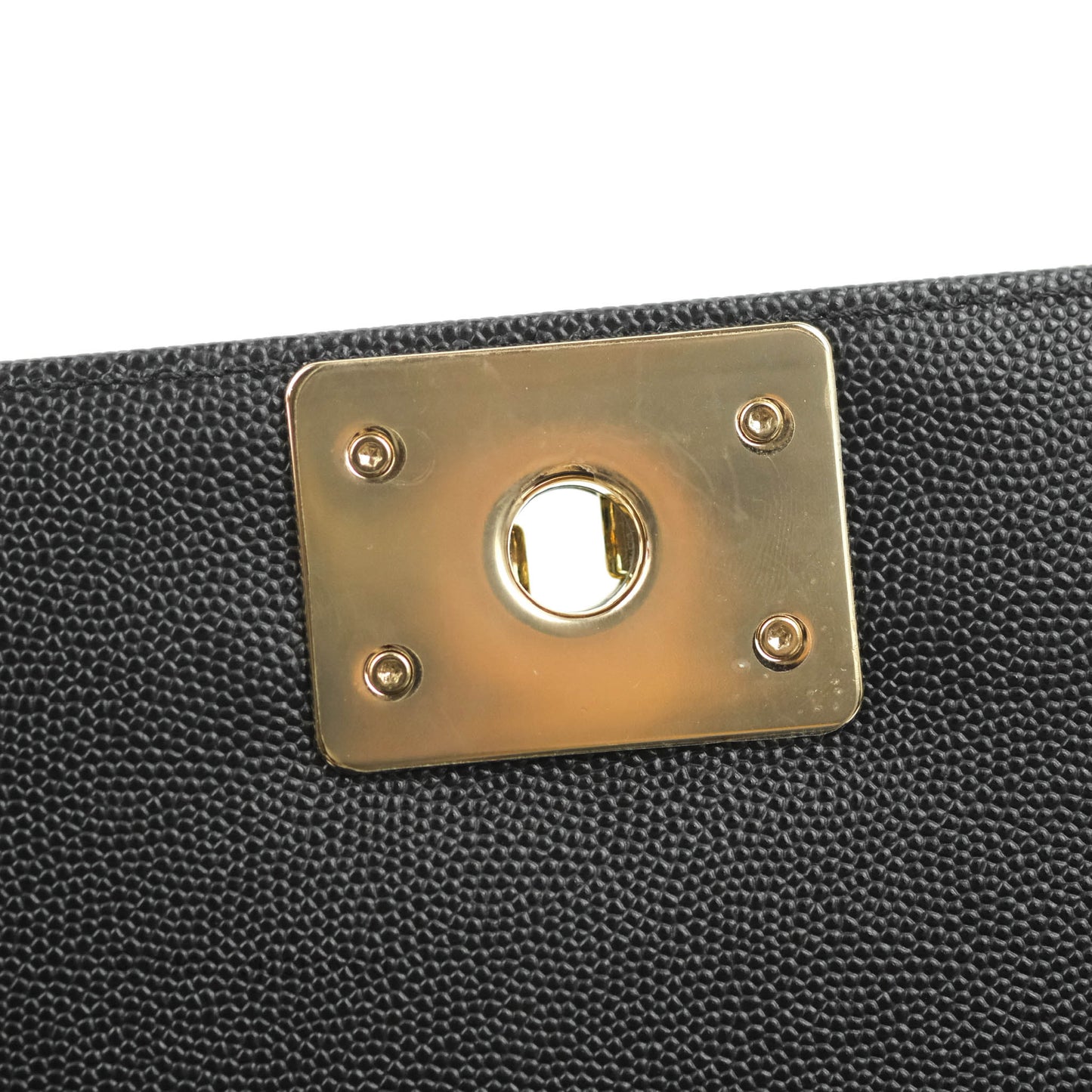 Chanel Chevron Medium Boy Black Caviar Gold Hardware