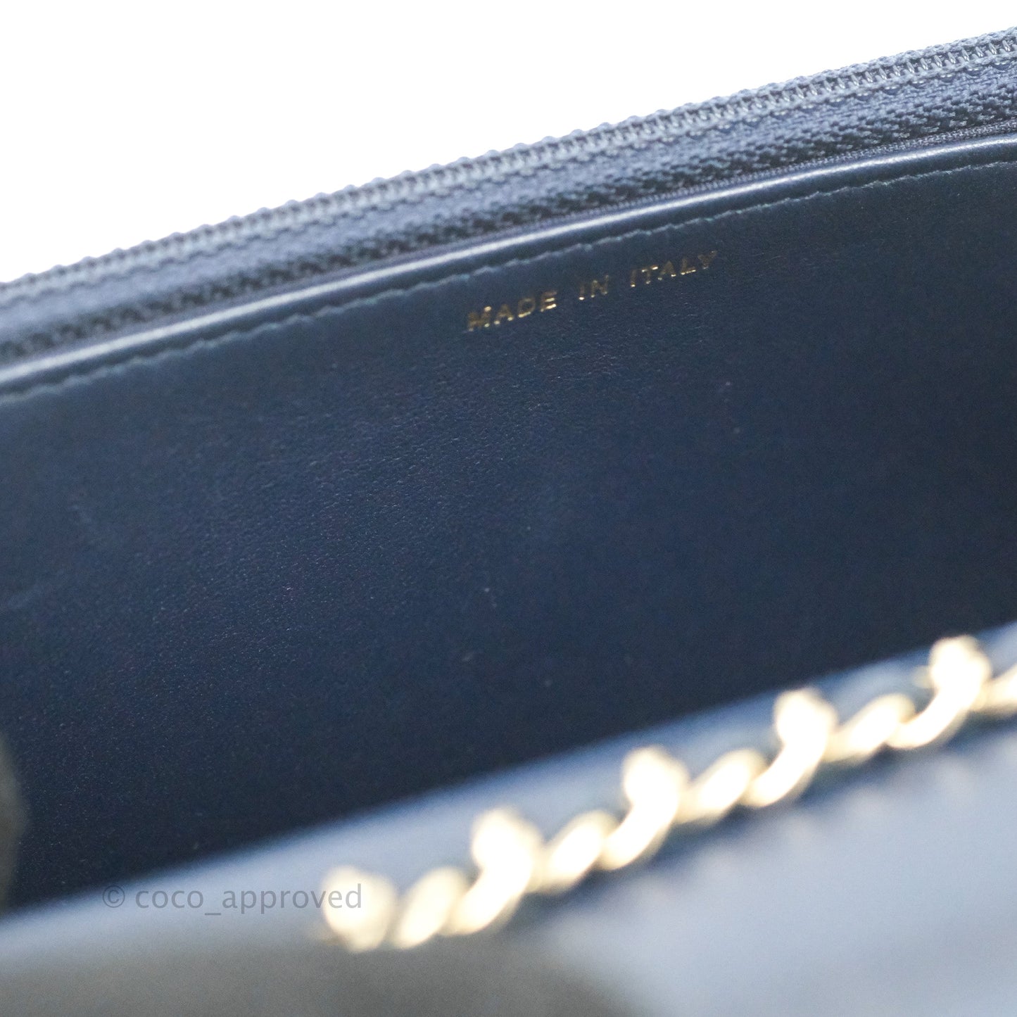 Chanel Trendy CC WOC Wallet On Chain Navy Lambskin Gold Hardware