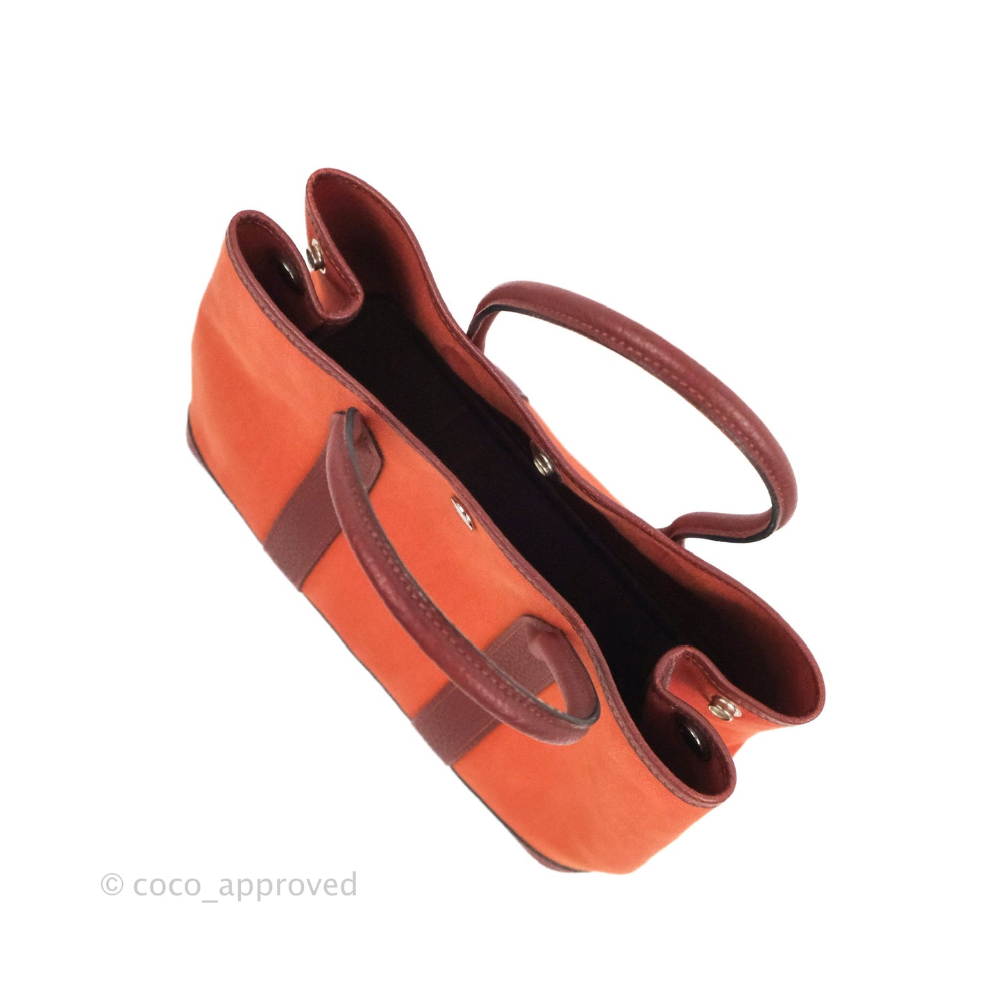 Hermes Garden Party 30 Brick/ Burgundy Canvas Negonda