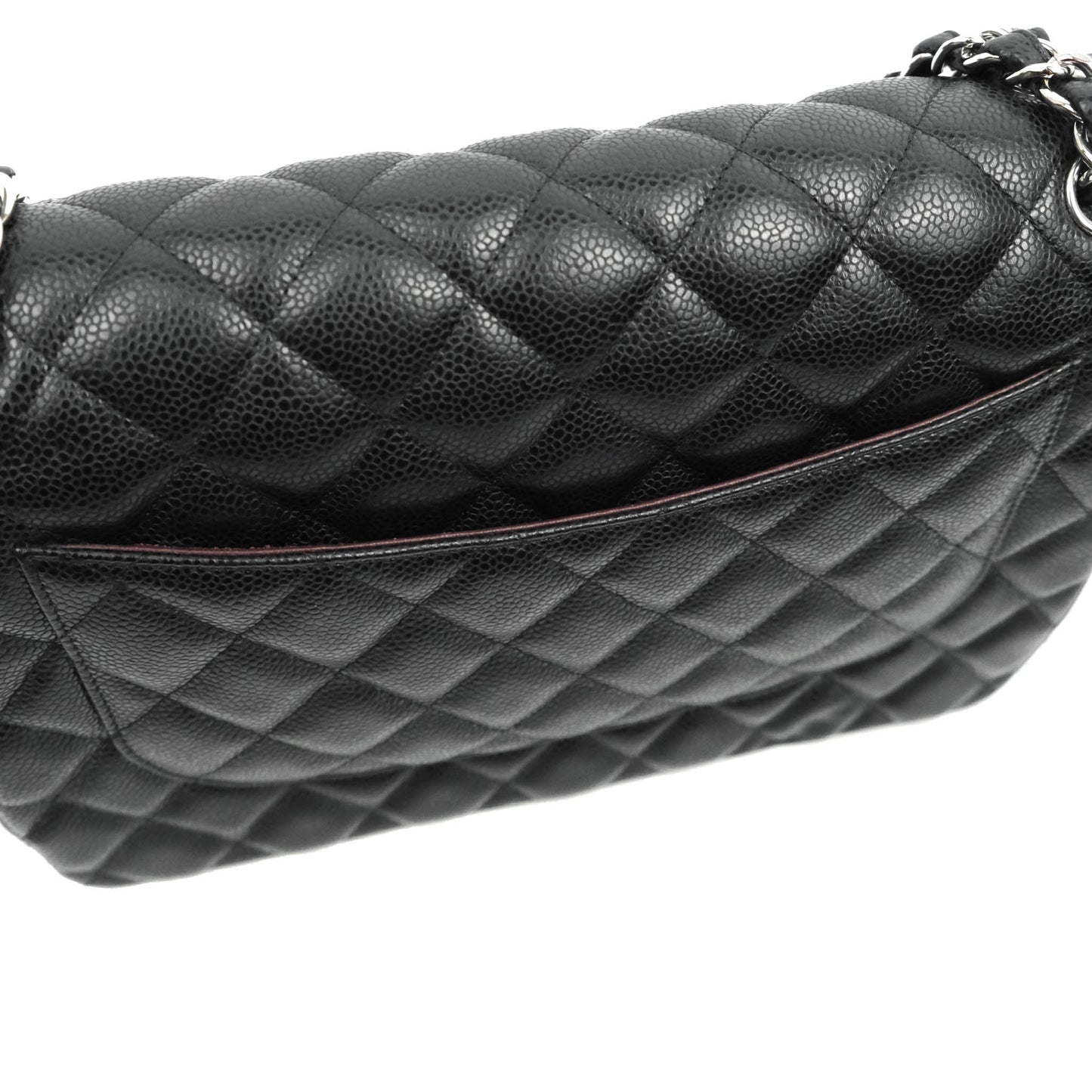 Chanel Jumbo Double Flap Black Caviar Silver Hardware⁣⁣