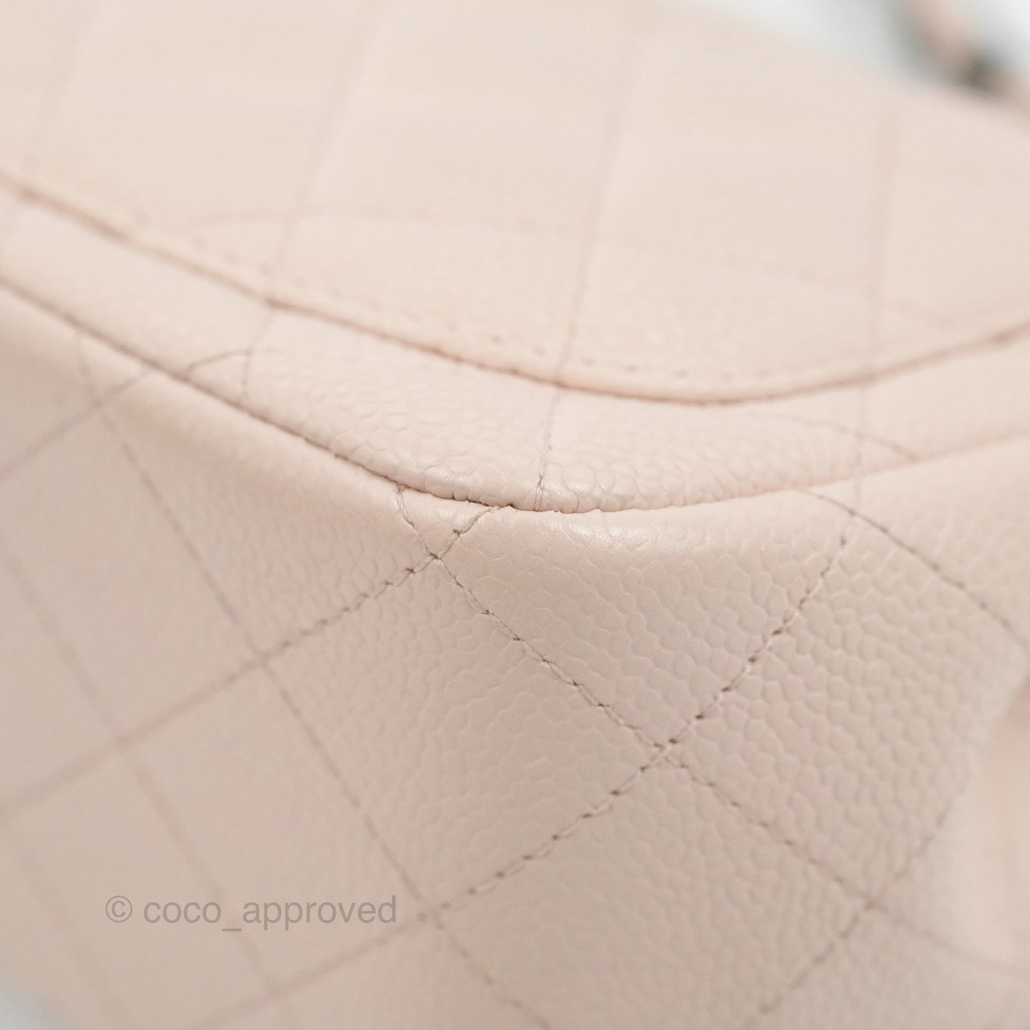 Chanel Quilted Mini Square Sakura Pink Caviar Ruthenium Hardware