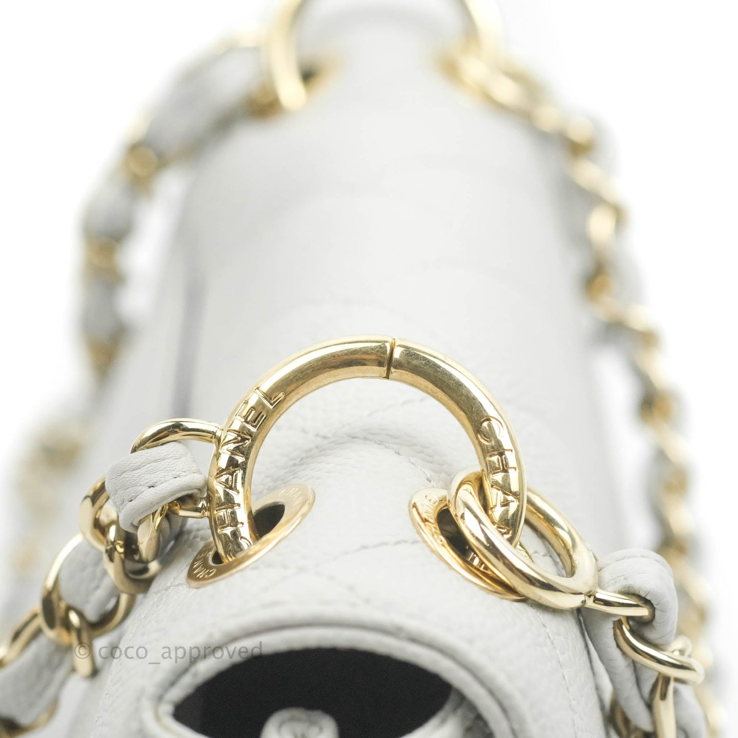 Chanel Quilted Small City Walk Flap Light Grey Caviar Gold Hardware