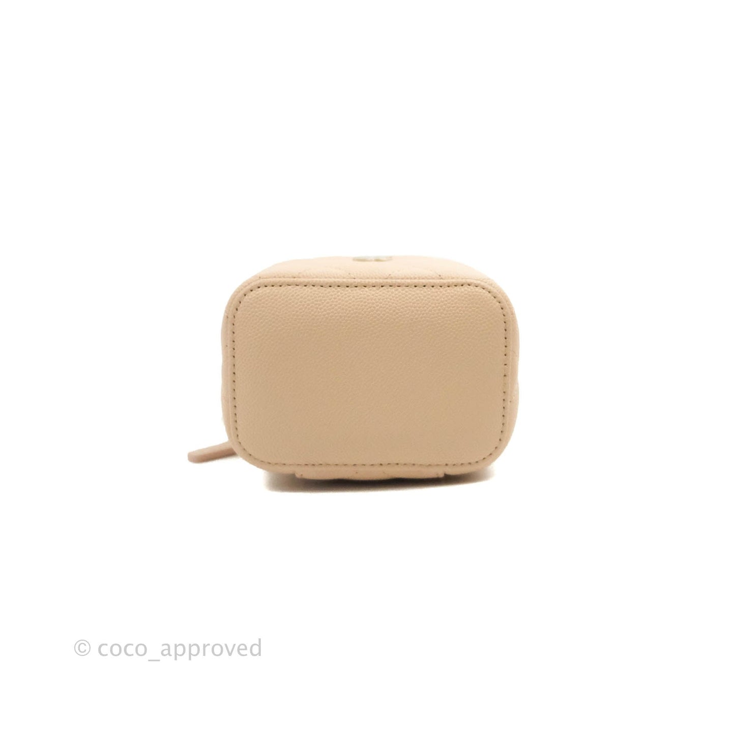 Chanel Classic Mini Vanity With Chain Light Beige Caviar Gold Hardware