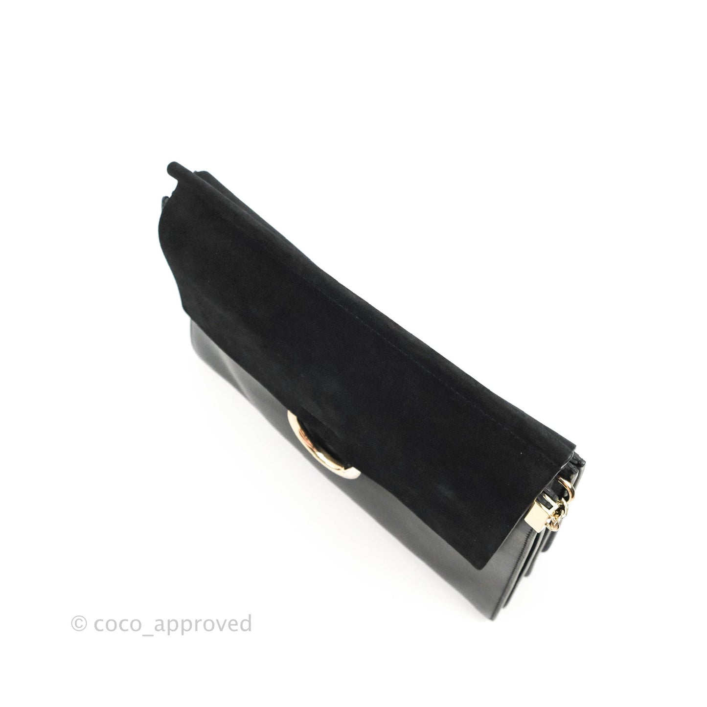 Chloe Medium Faye Shoulder Bag Black Suede Calfskin Leather