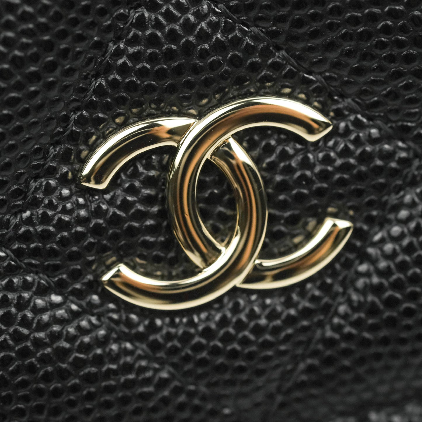 Chanel Quilted WOC Black Caviar Gold Hardware With Charms