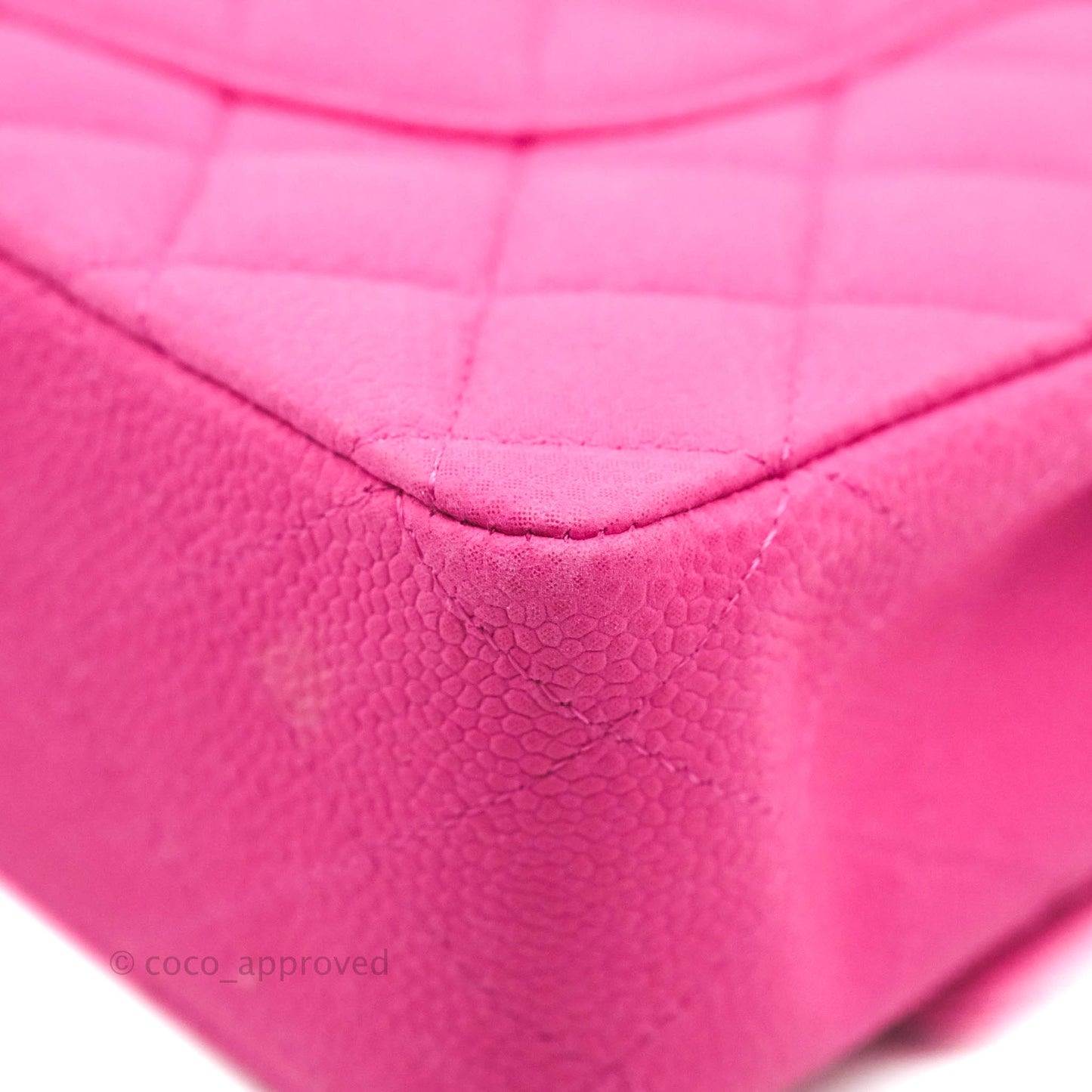 Chanel Classic M/L Medium Flap Quilted Pink Matte Caviar Silver Hardware