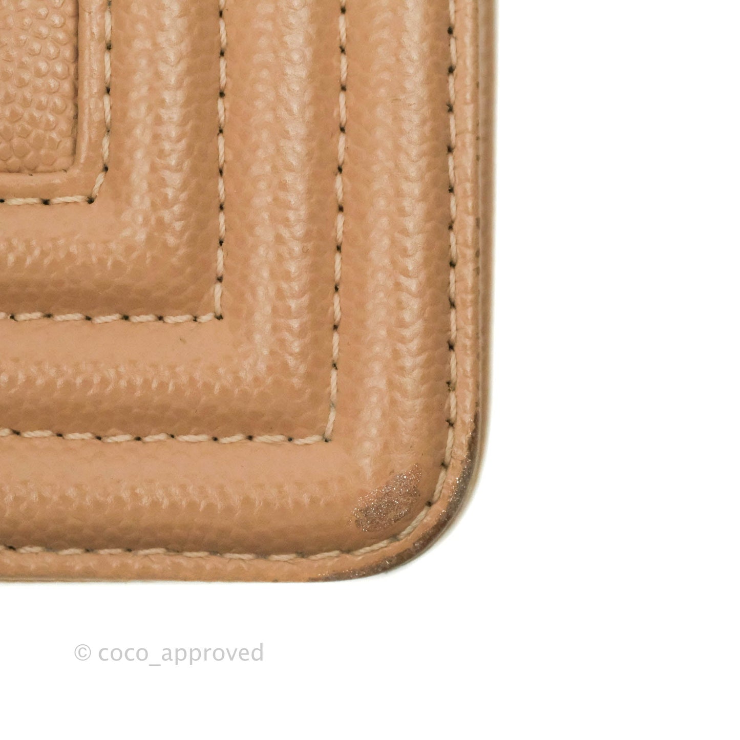 Chanel Small Chevron Boy Dark Beige Caviar Gold Hardware