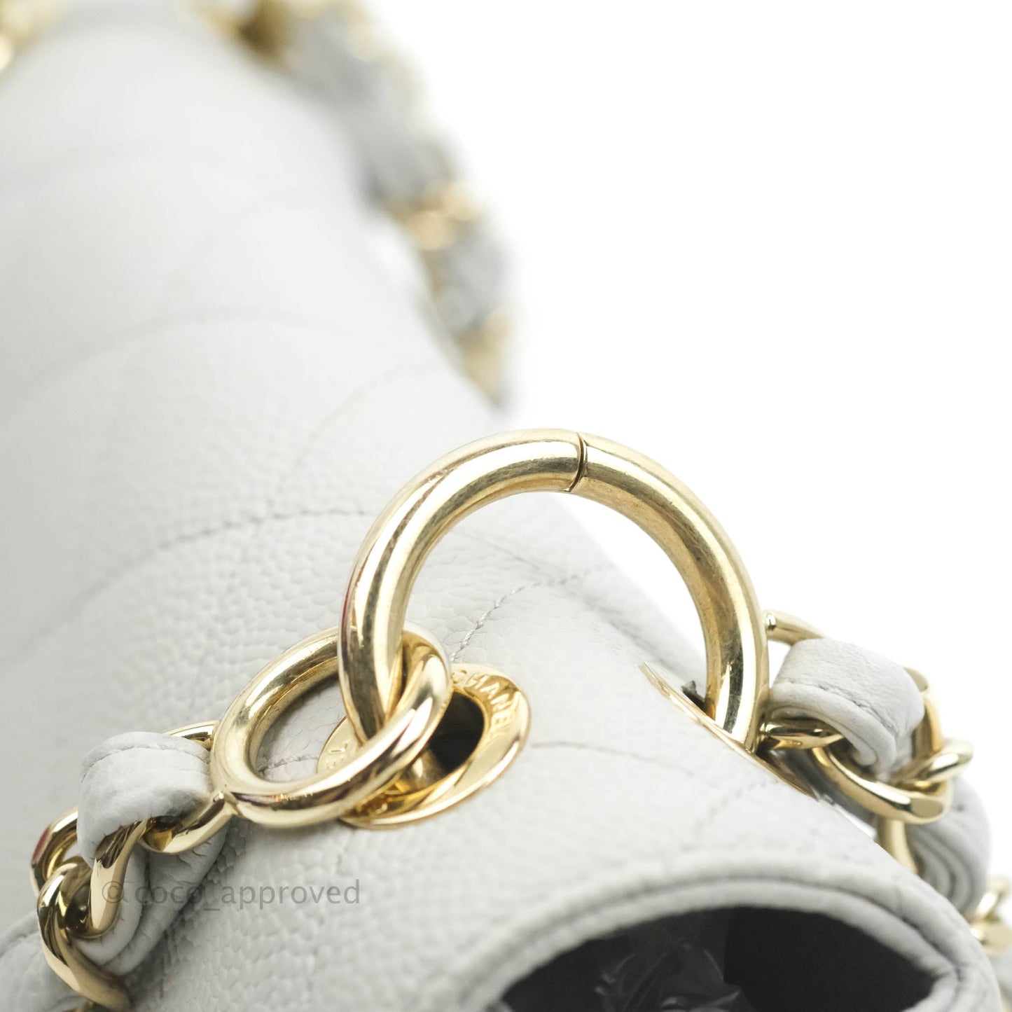 Chanel Quilted Small City Walk Flap Light Grey Caviar Gold Hardware