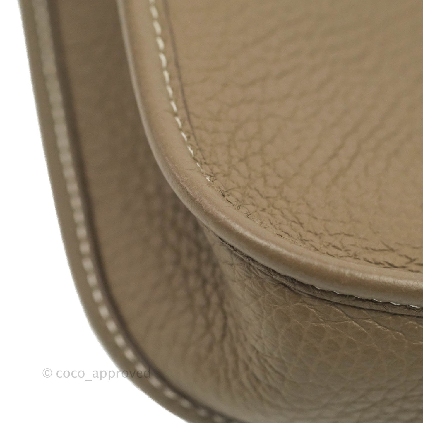 Hermès Mini Evelyne Etoupe Clemence Gold Hardware with Bleu Indigo Strap