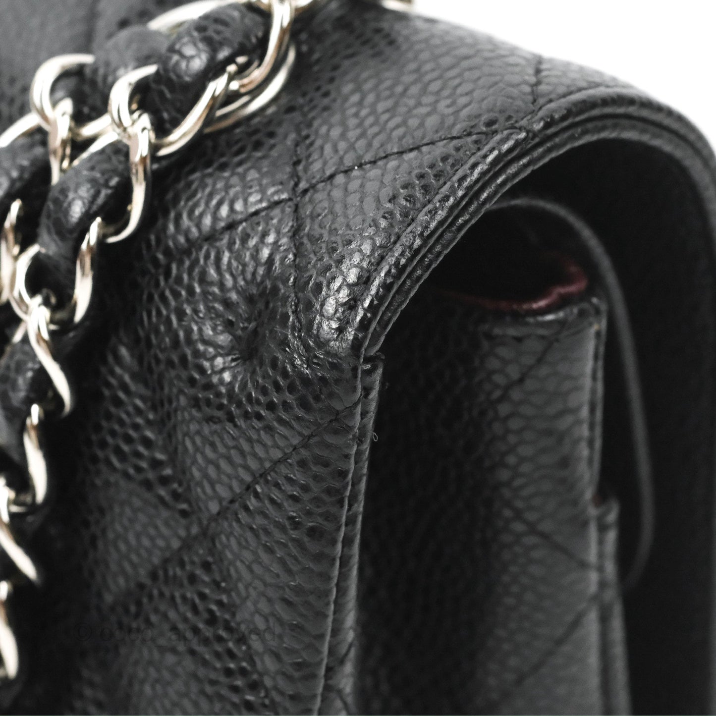 Chanel Classic M/L Medium Flap Quilted Black Caviar Silver Hardware