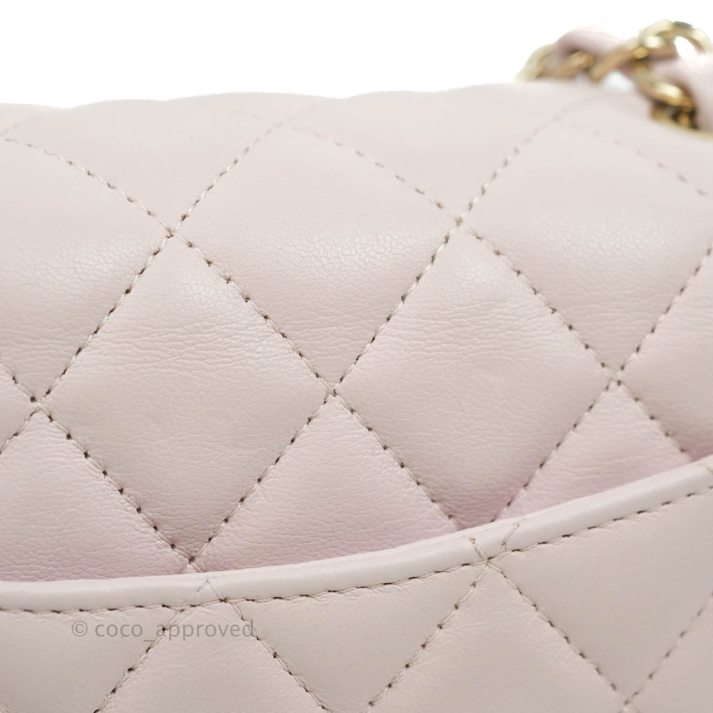 Chanel Quilted Mini Rectangular Flap Pale Pink Lambskin Gold Hardware