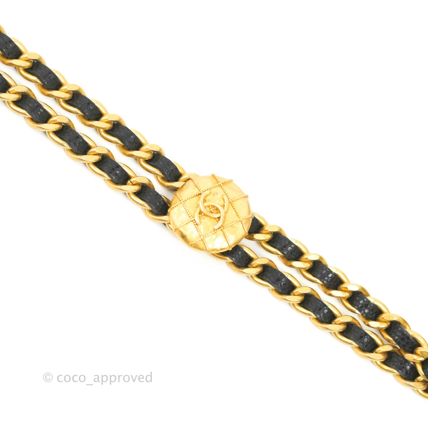 Chanel Quilted Gold CC Coin Wallet on Chain WOC Black Caviar Gold Hardware