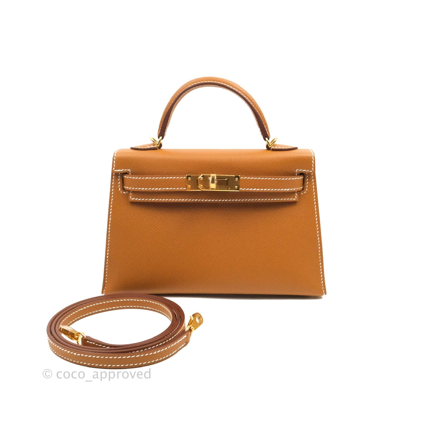 Hermès Mini Kelly II Gold Epsom Gold Hardware