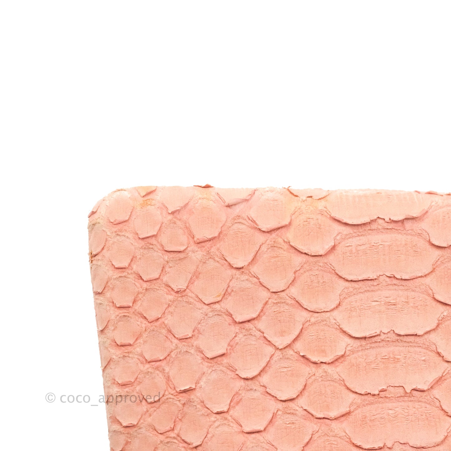 Chanel Classic M/L Medium Flap Quilted Pink Python Silver Hardware