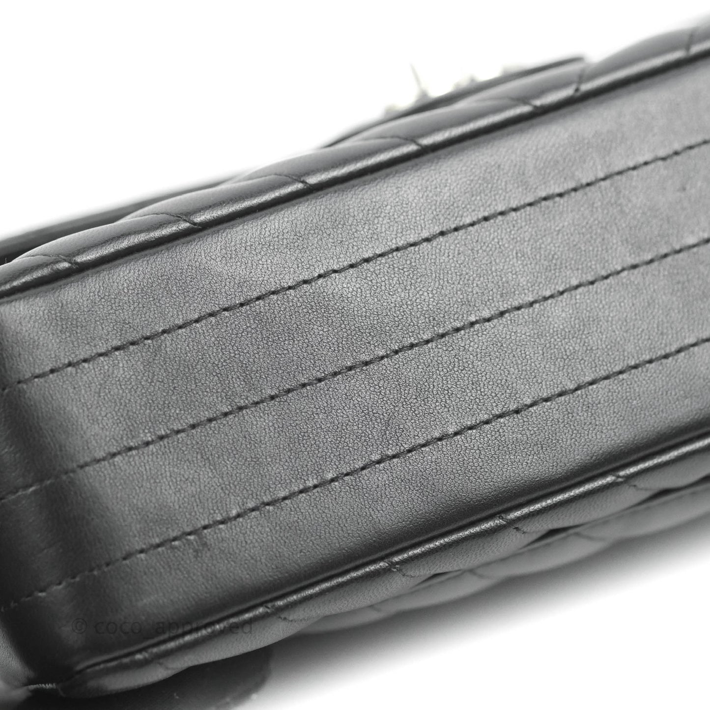 Chanel Classic Chevron S/M Small Double Flap Black Lambskin Silver Hardware