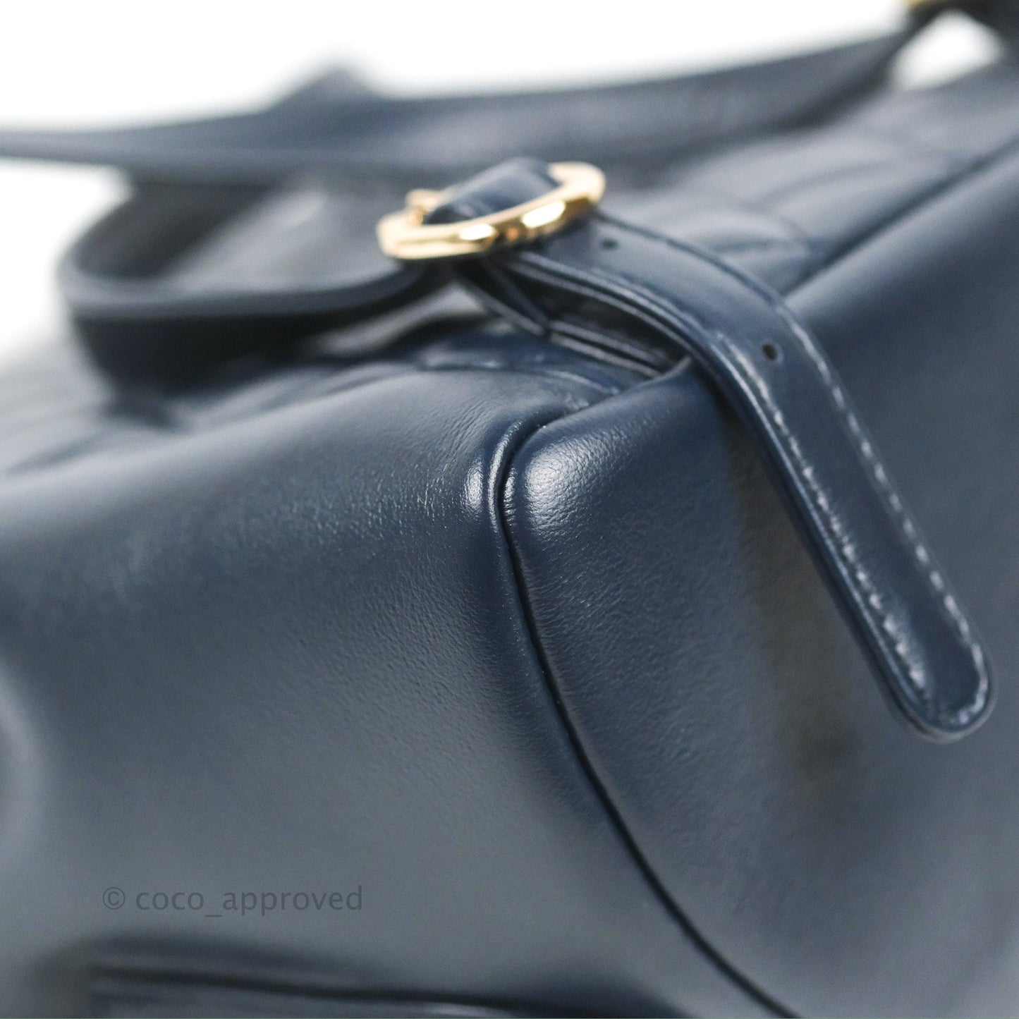 Chanel Duma Backpack Medium Navy Calfskin Gold Hardware 23P