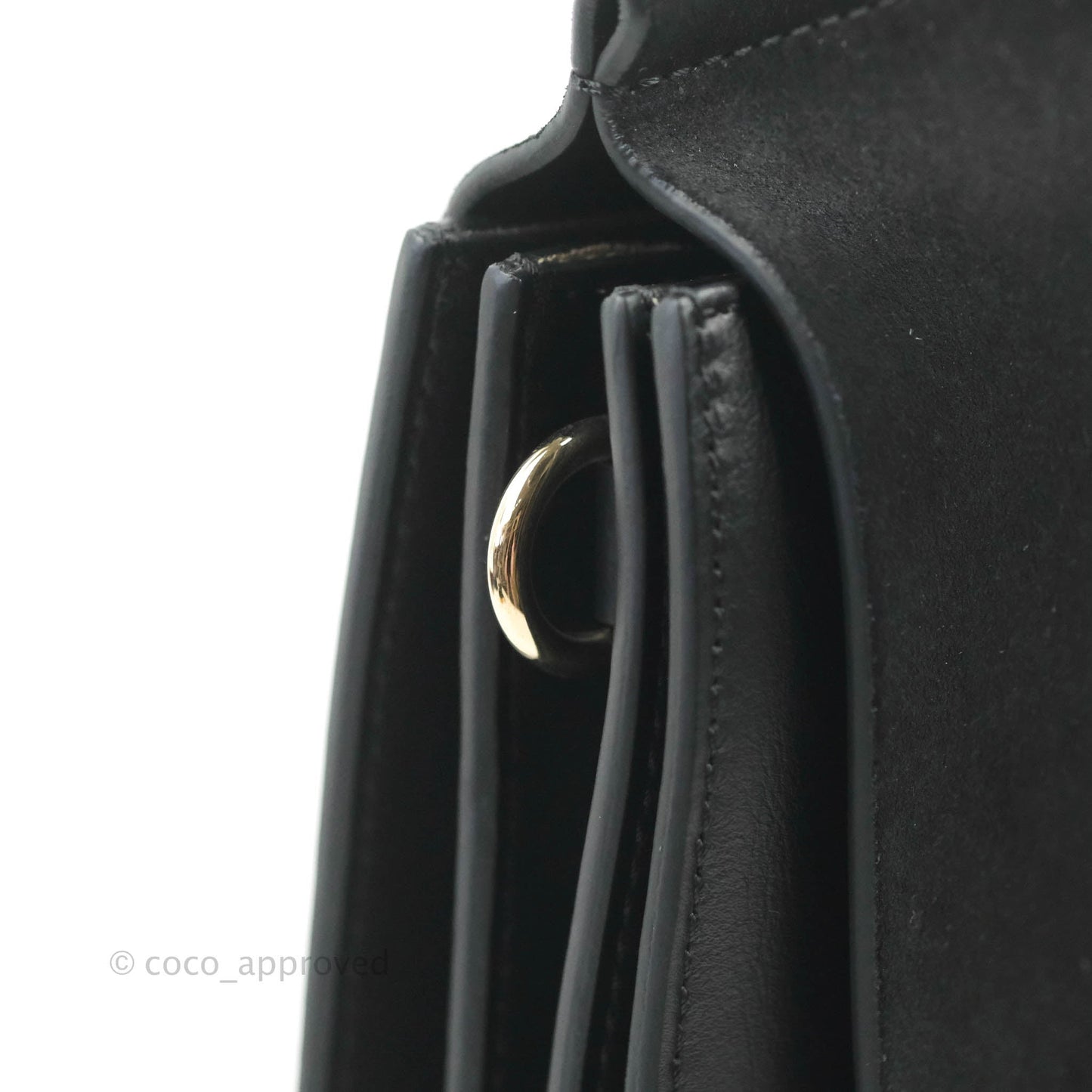 Chloe Medium Faye Shoulder Bag Black Suede Calfskin Leather