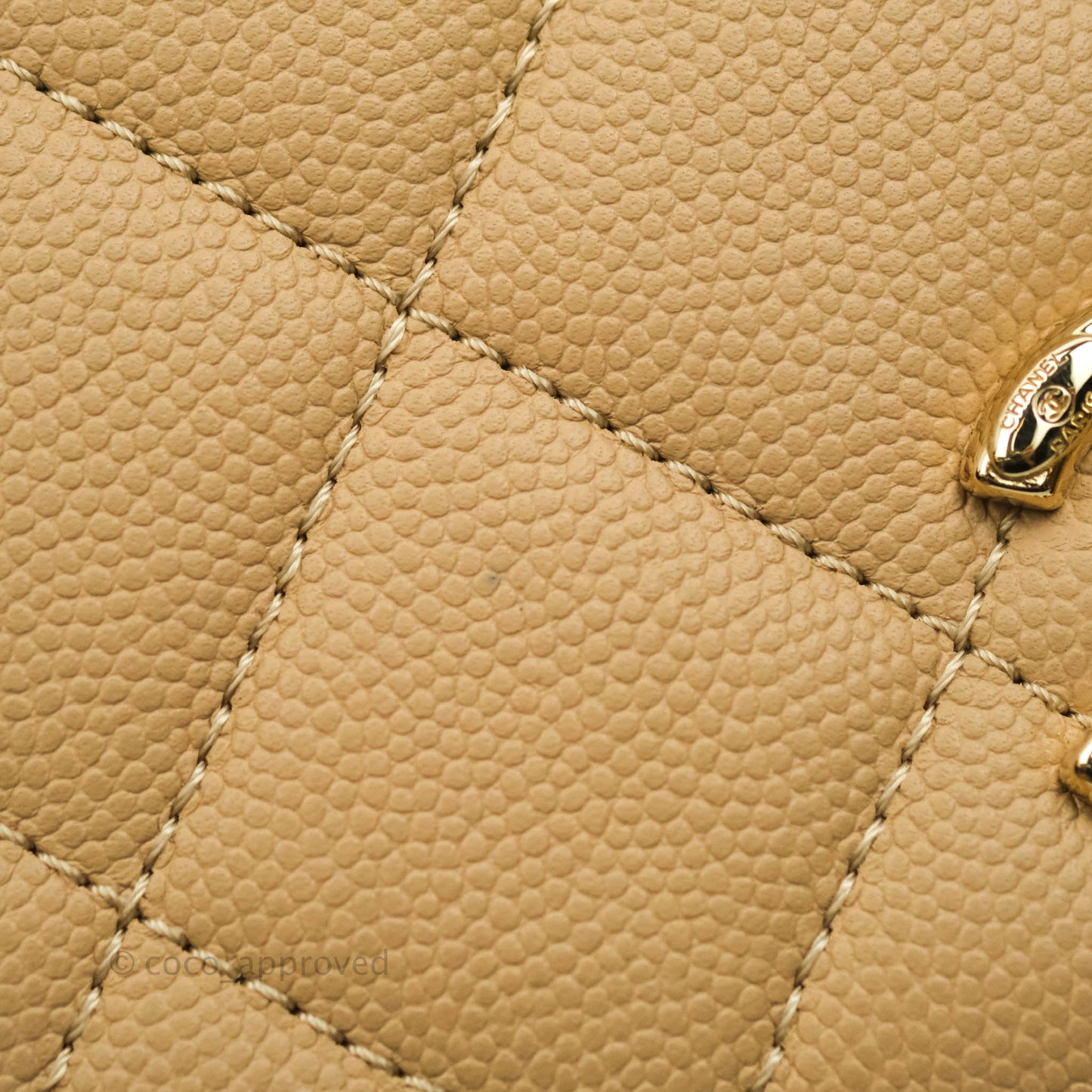 Chanel Quilted Small Business Affinity Flap Dark Beige Caviar Light Gold Hardware