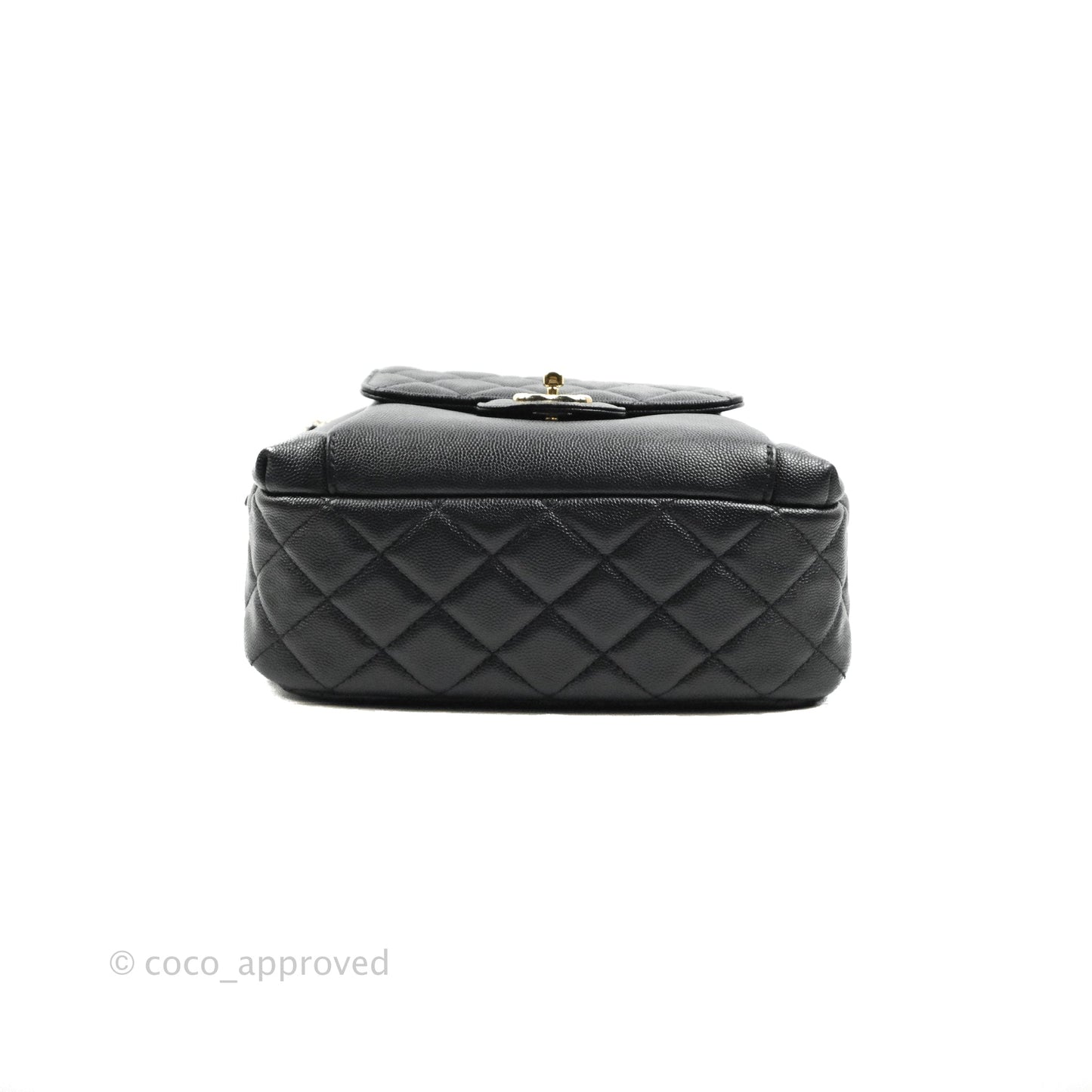 Chanel Quilted Large CC Day Backpack Black Caviar Gold Hardware