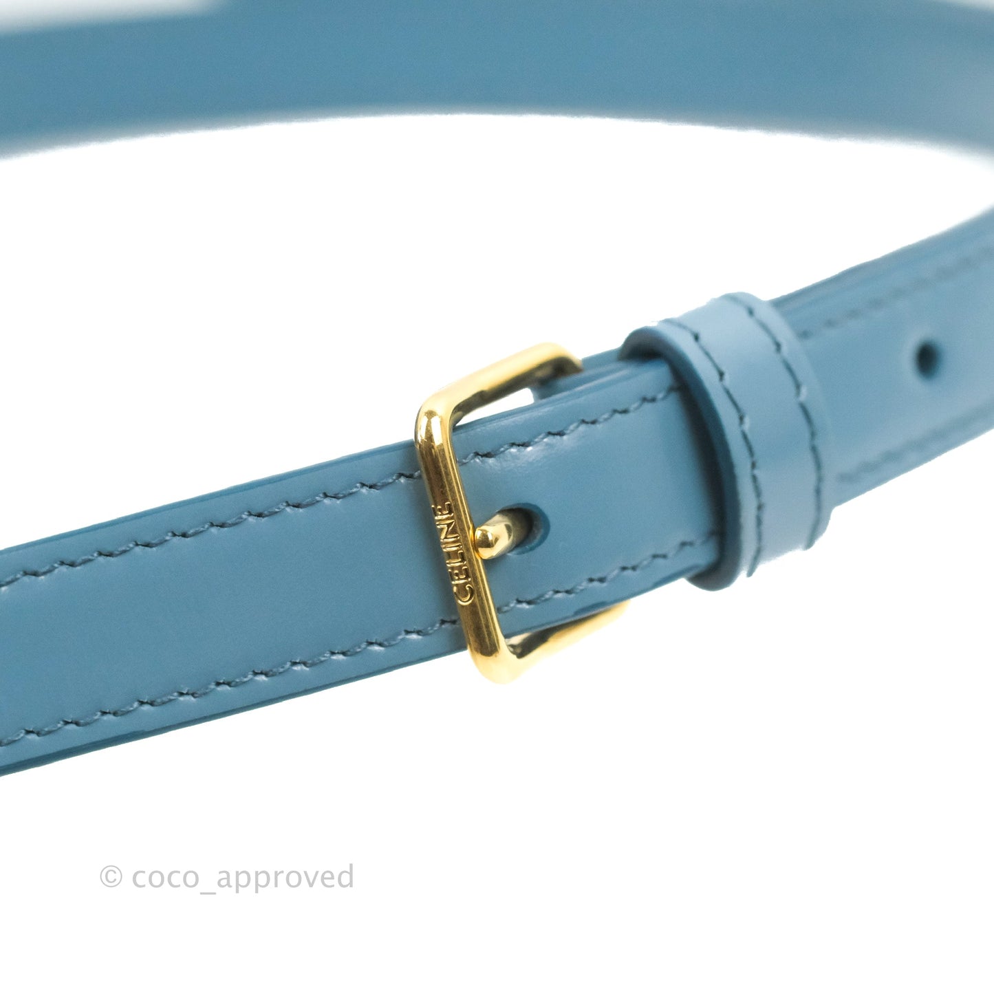 Celine Teen Triomphe Bag Shiny Calfskin Denim Blue