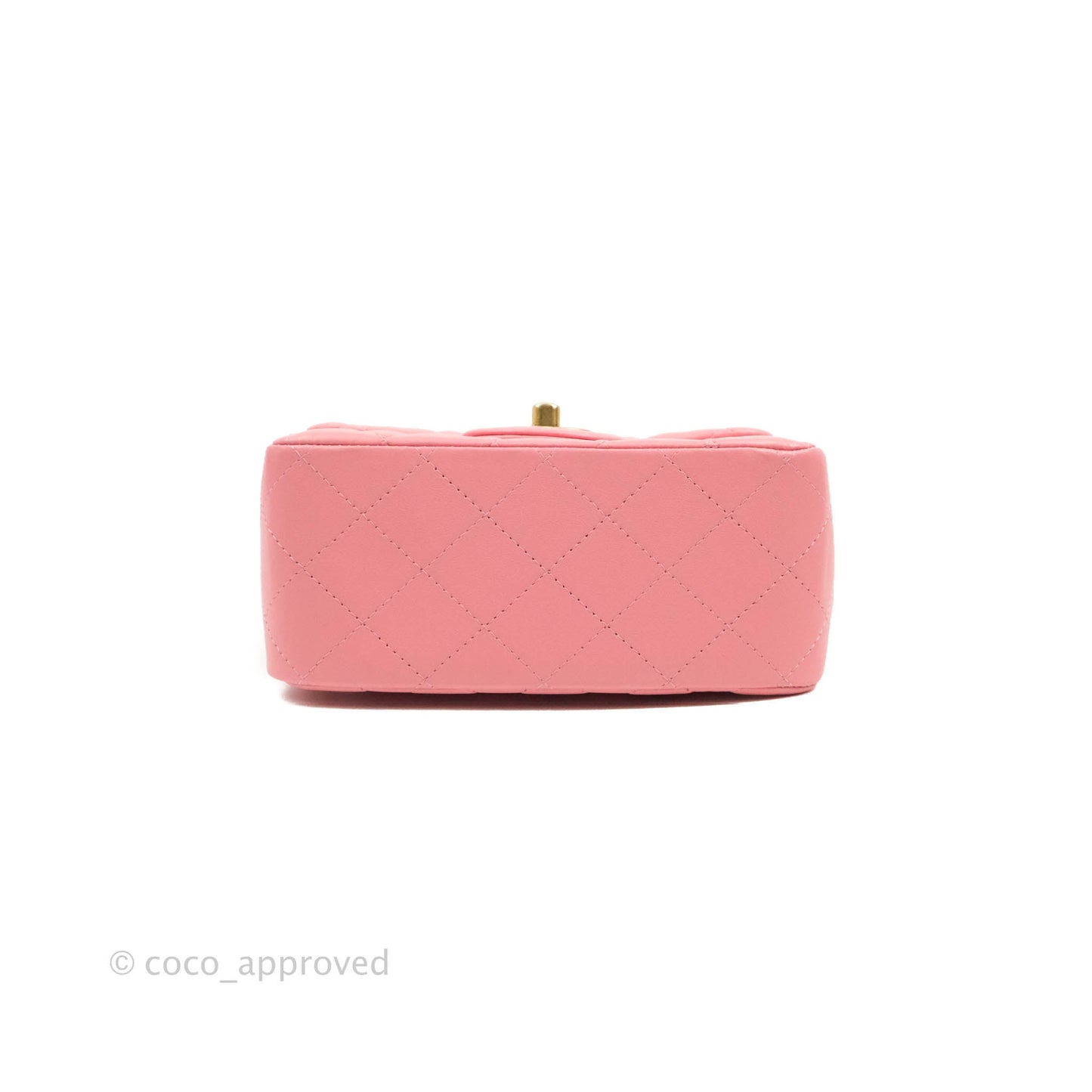 Chanel Mini Square Pink Lambskin Aged Gold Hardware