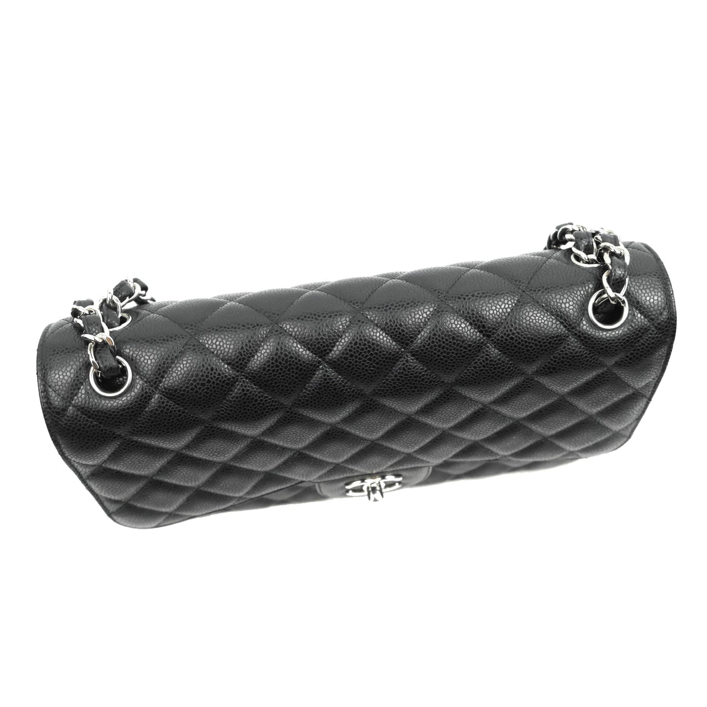Chanel Jumbo Double Flap Black Caviar Silver Hardware⁣⁣