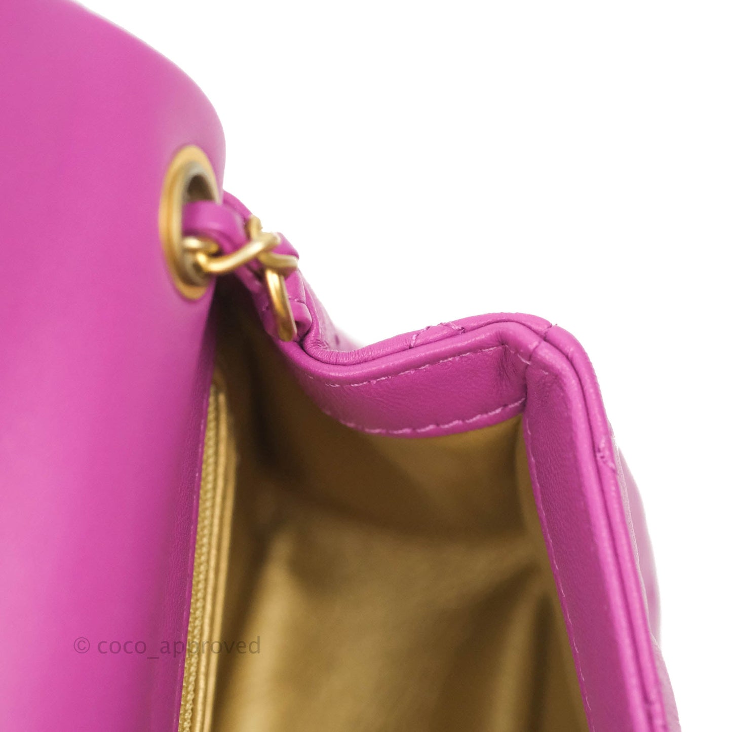 Chanel Mini Rectangular Pearl Crush Quilted Purple Lambskin Aged Gold Hardware