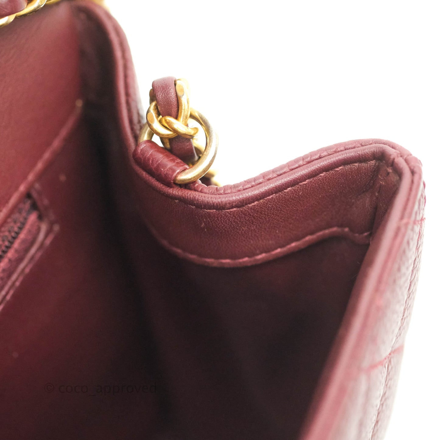 Chanel Quilted Small CC Filigree Flap Burgundy Caviar