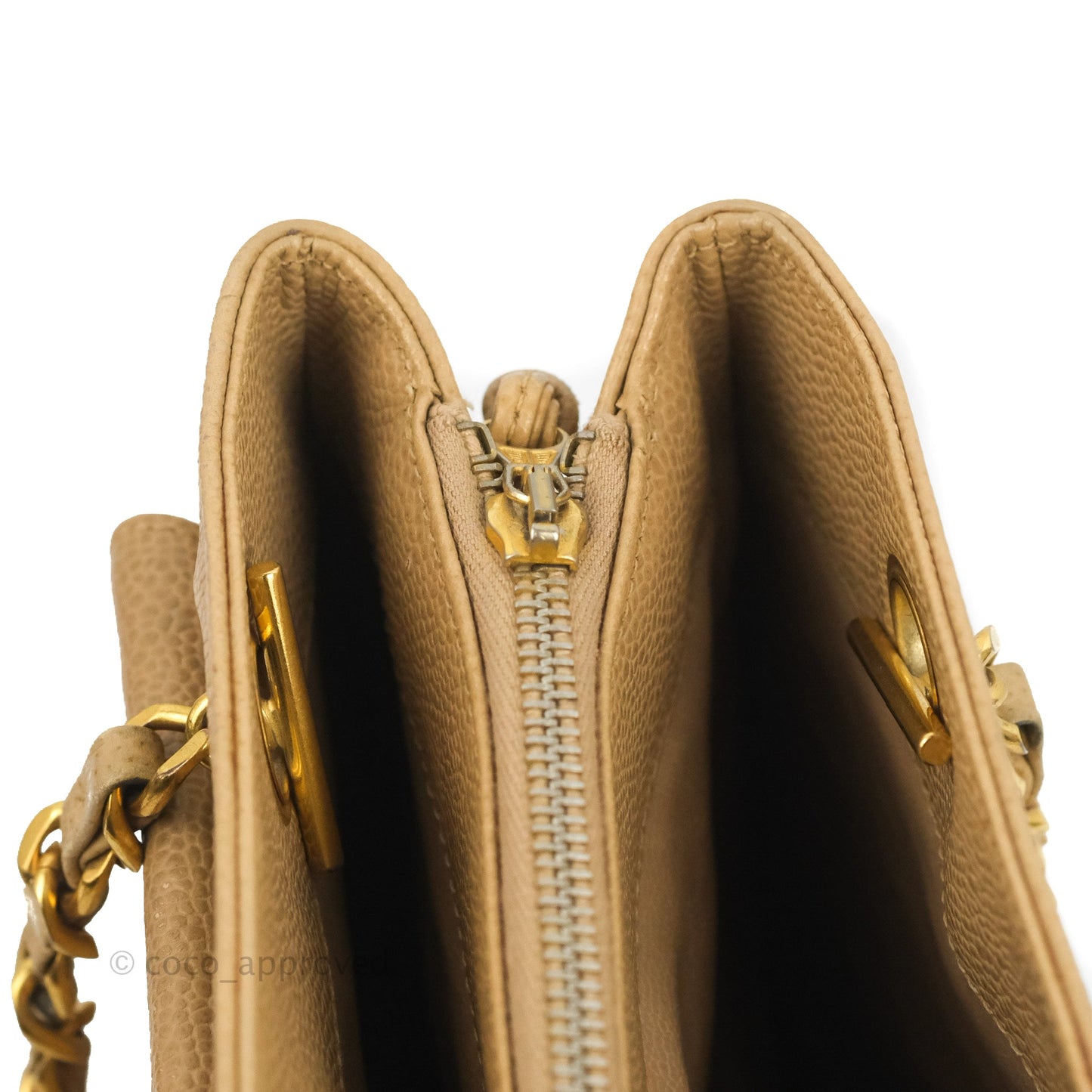 Chanel Vintage Tote Beige Caviar 24K Gold Hardware