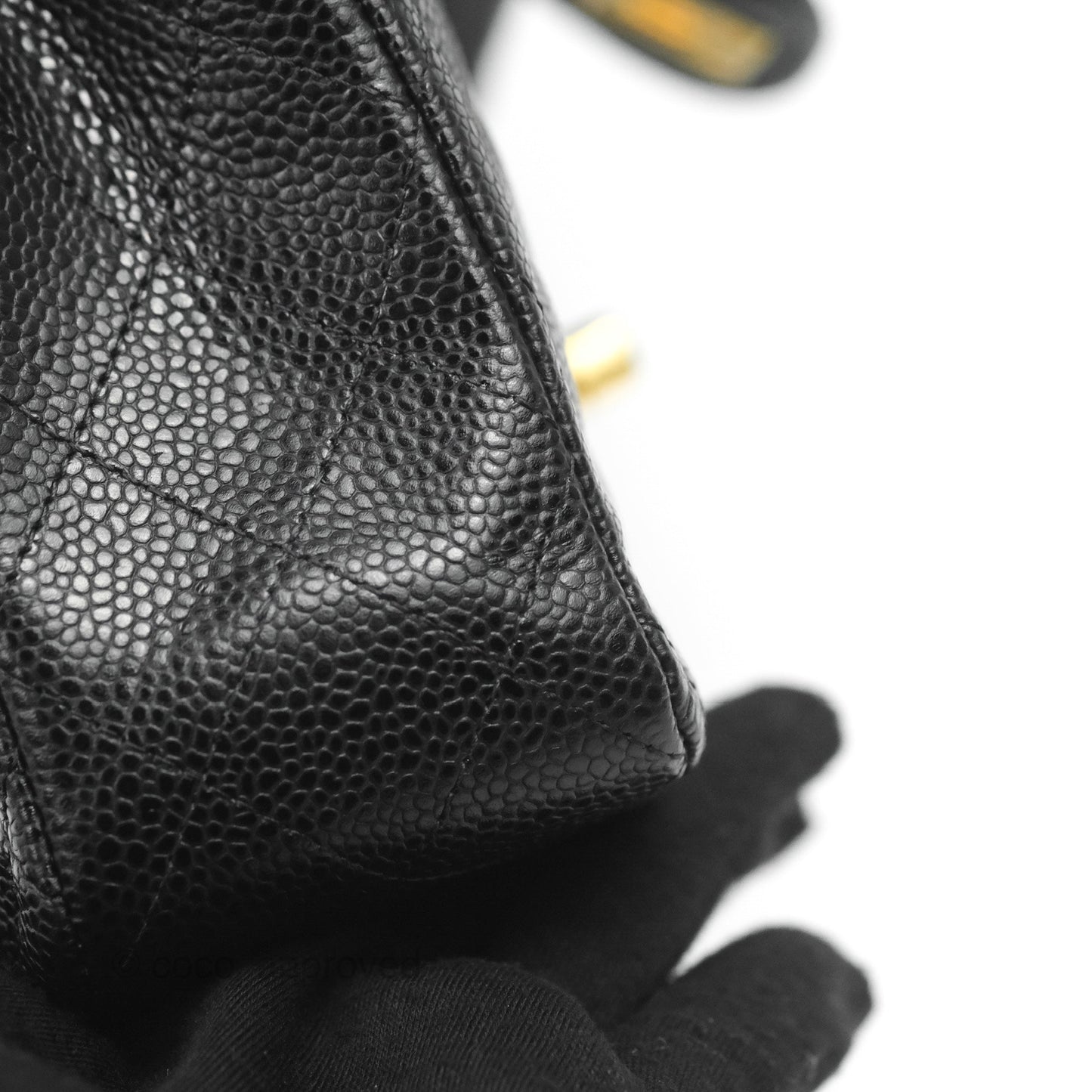 Chanel S/M Small Classic Quilted Flap Black Caviar Gold Hardware