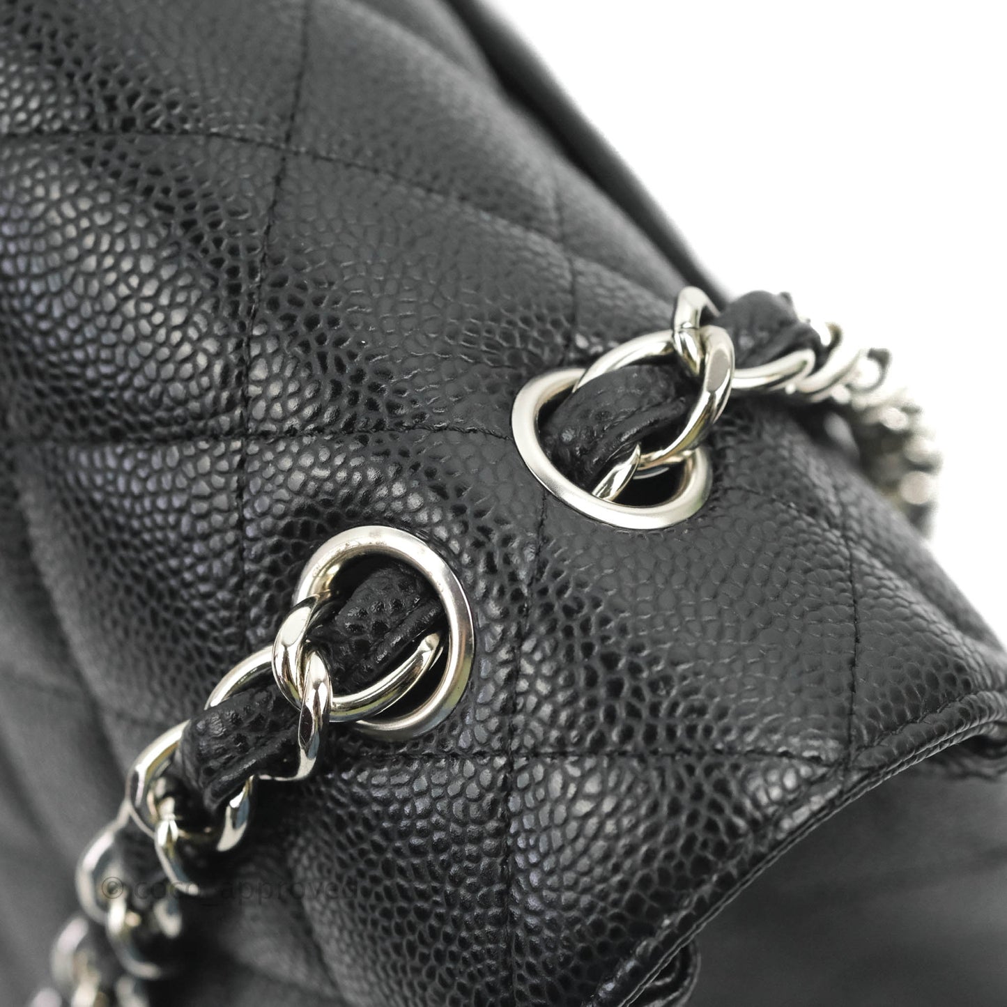 Chanel Single Flap Maxi Caviar Black Silver Hardware