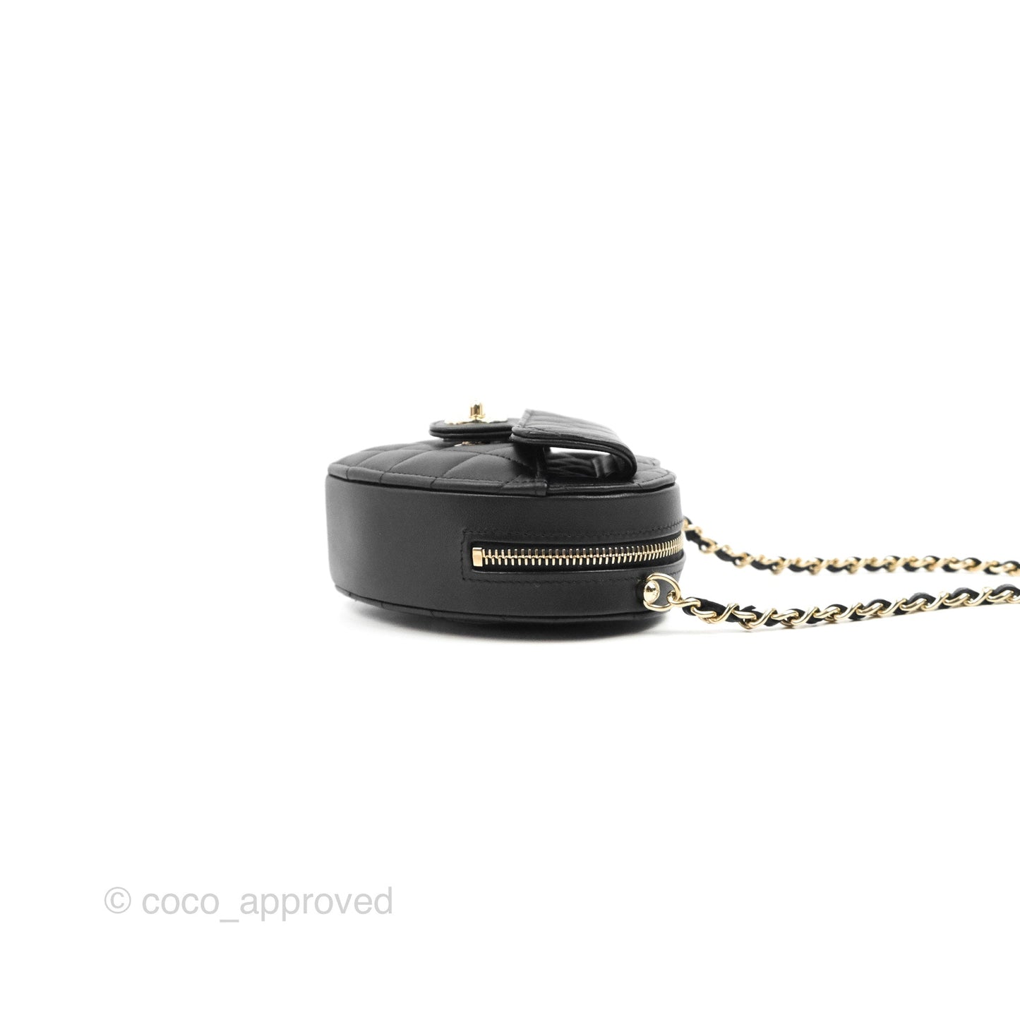 Chanel Small Heart Bag Black Lambskin Gold Hardware 22S