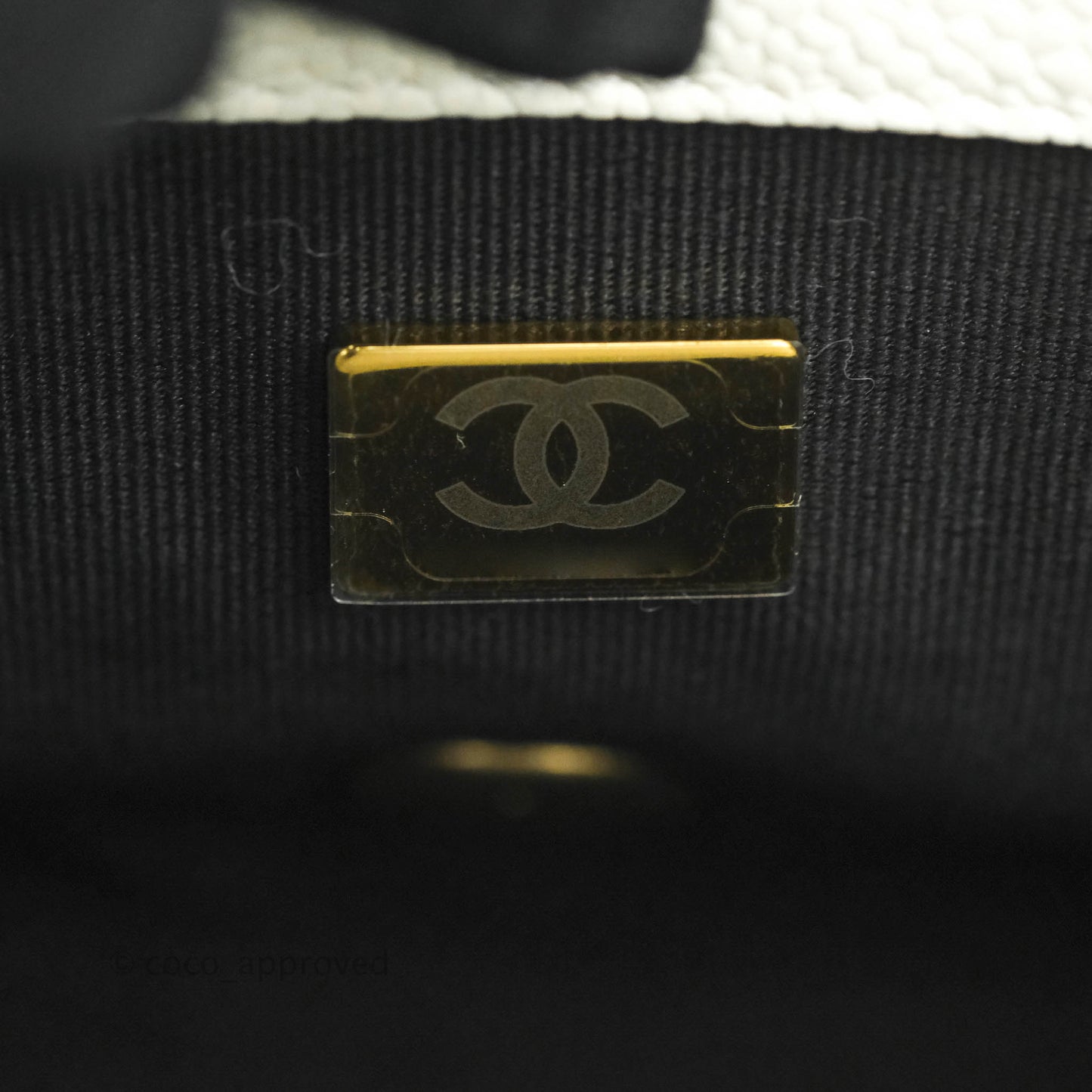Chanel Mini Flap Bag Coin Charm Soul Chain White Caviar Aged Gold Hardware 21A