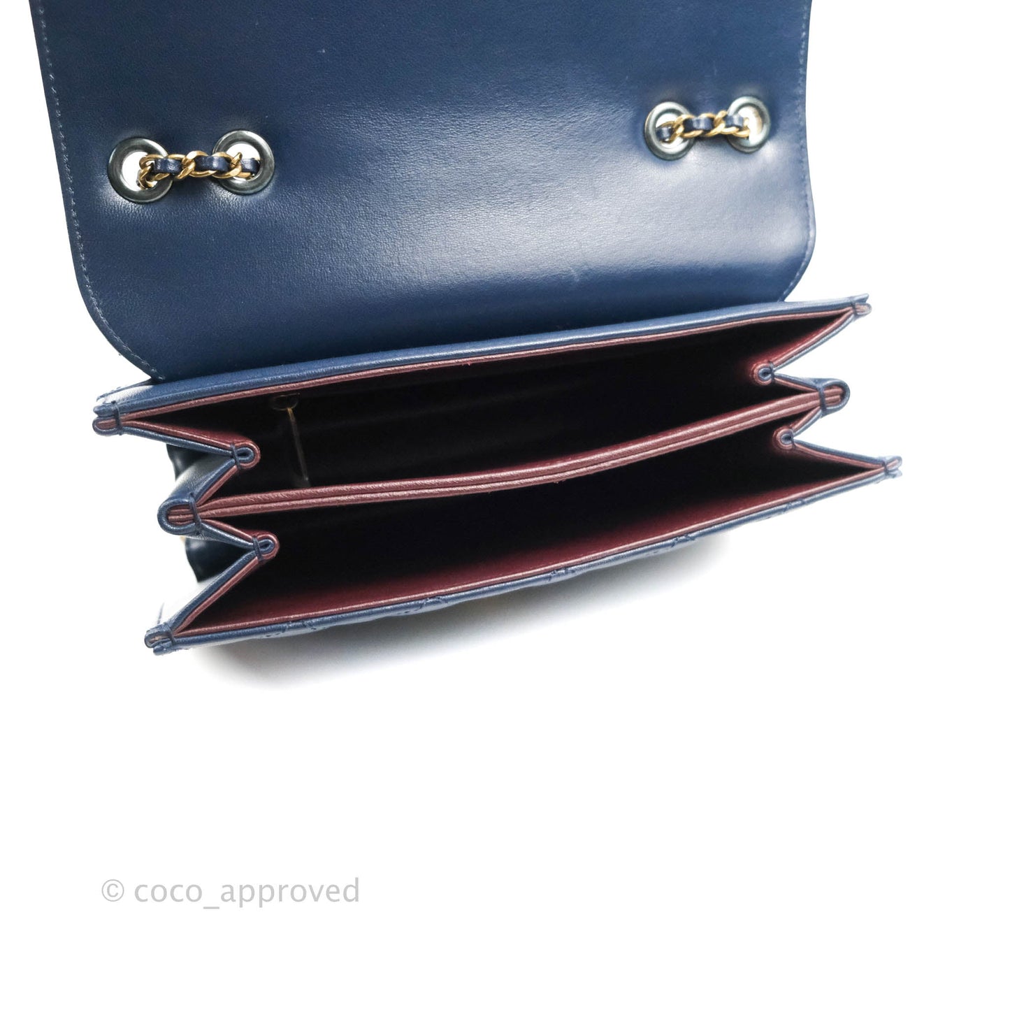 Chanel Beauty Lock Flap Bag Navy Sheepskin Aged Gold Hardware