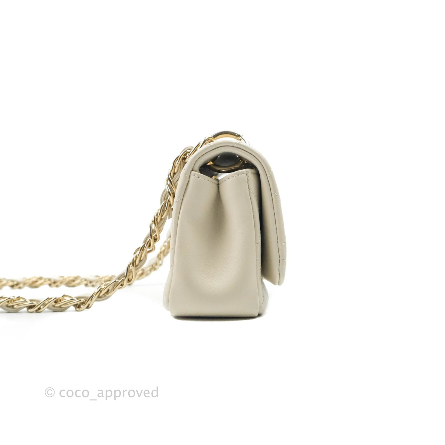 Chanel Flat Quilted Flap Bag Lambskin & Gold-Tone Ivory
