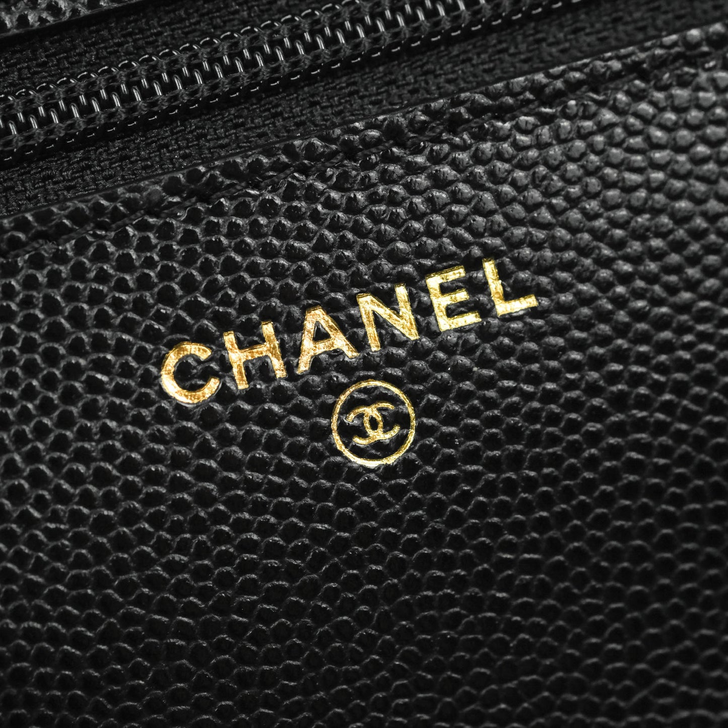 Chanel Quilted WOC Black Caviar Gold Hardware With Charms