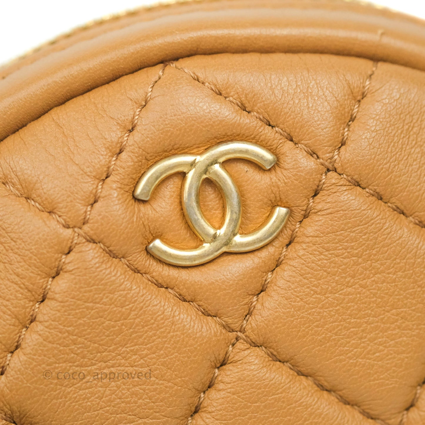 Chanel Quilted Flap With Coin Purse Caramel Calfskin Aged Gold Hardware 19K