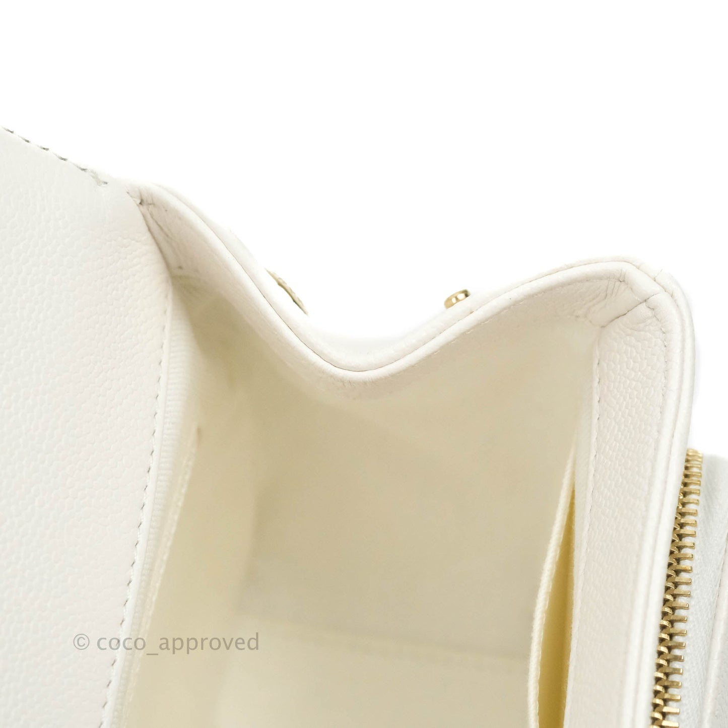 Chanel Quilted Small Business Affinity Flap White Caviar Gold Hardware