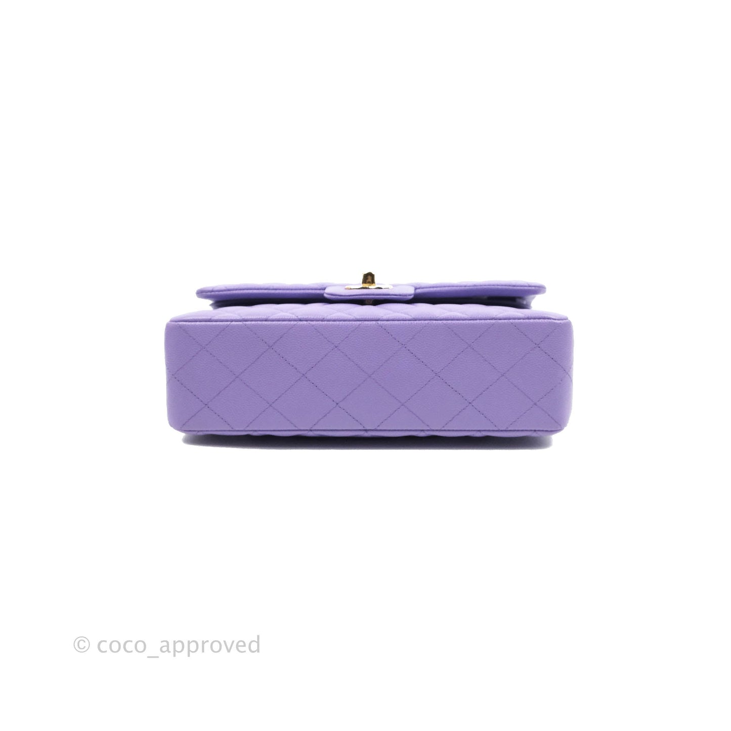 Chanel Small Classic Quilted Flap Purple Caviar Gold Hardware 20S