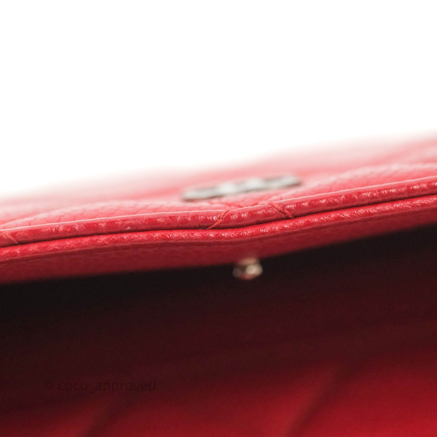 Chanel Quilted Classic Wallet on Chain WOC Red Caviar Ruthenium Hardware