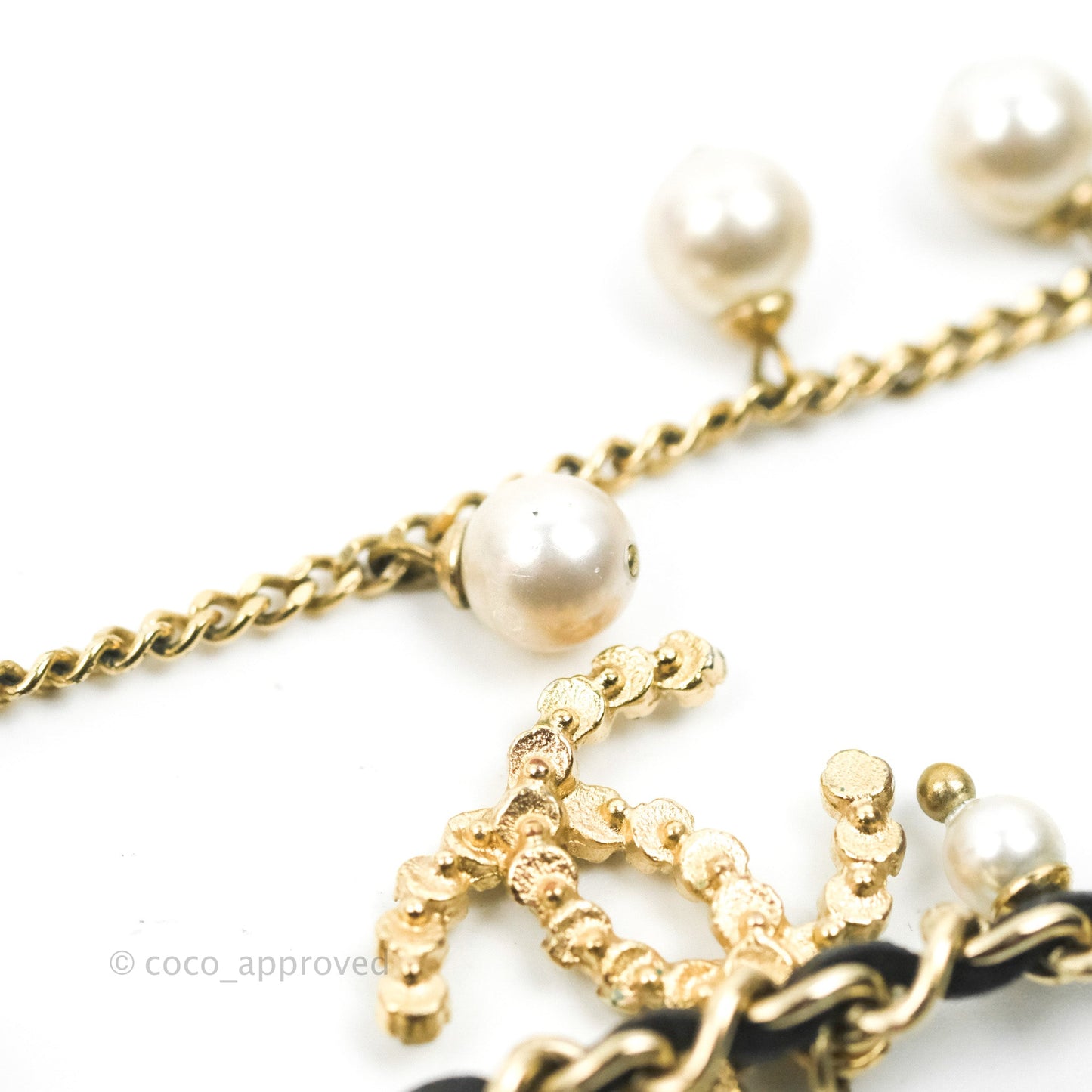Chanel CC Pearl & Woven Chain Bracelet 16B