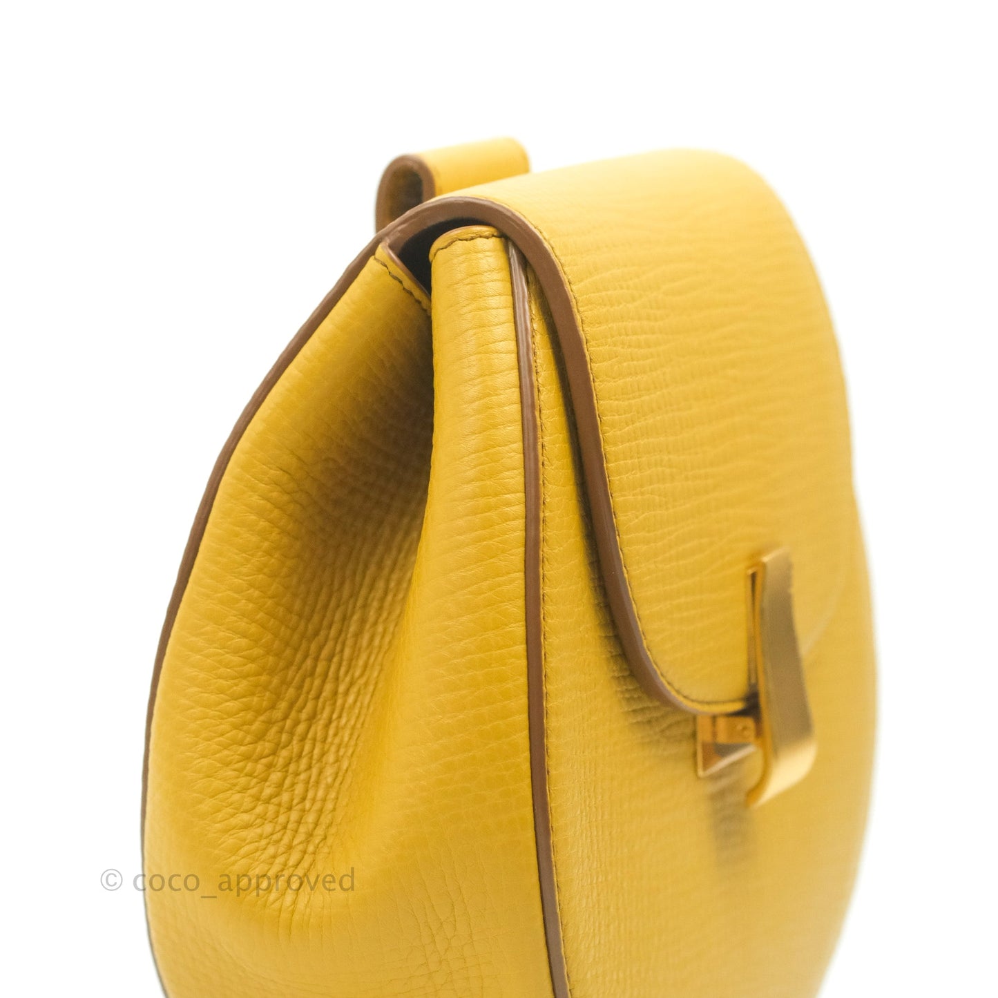 Bottega Veneta Palmellato Rounded Belt Bag Calfskin Yellow