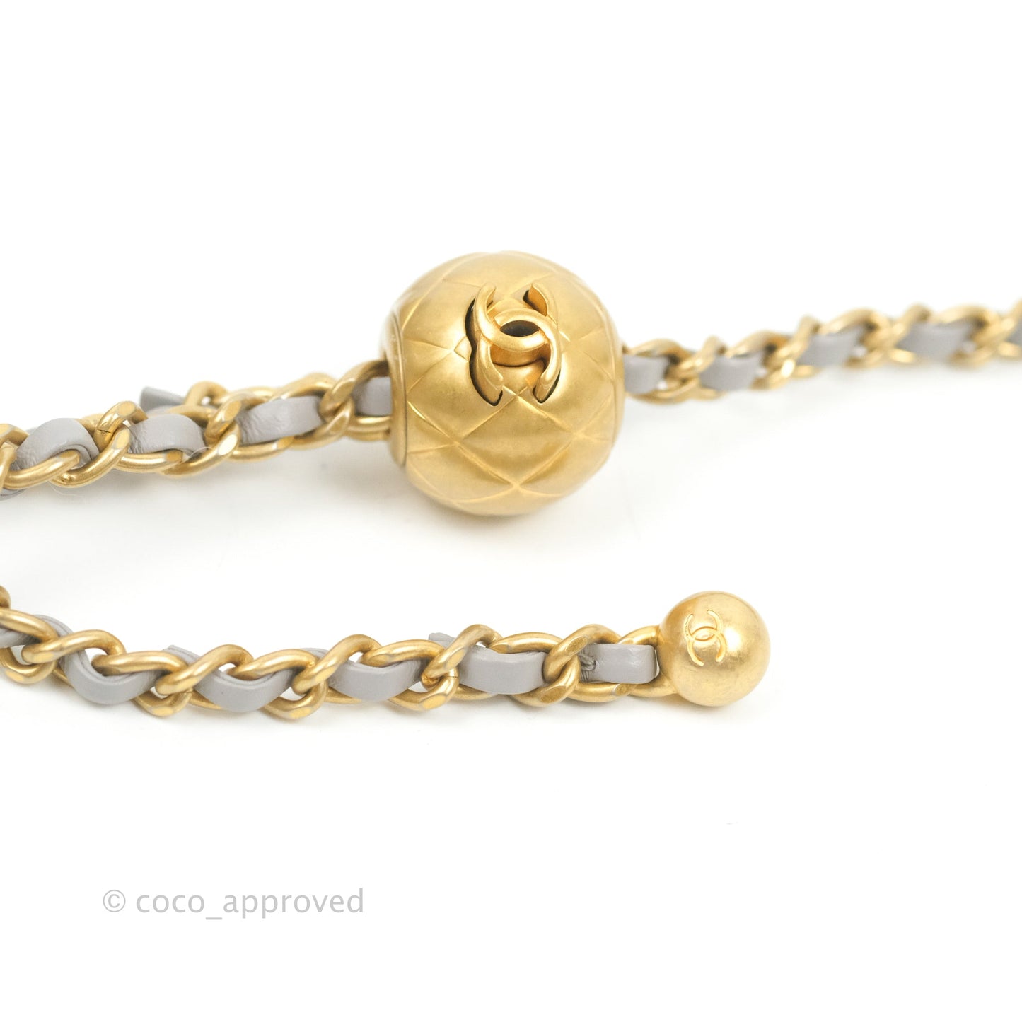 Chanel Mini Square Pearl Crush Quilted Grey Lambskin Aged Gold Hardware