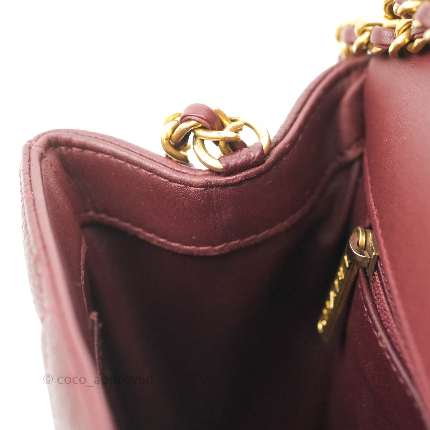 Chanel Quilted Small CC Filigree Flap Burgundy Caviar