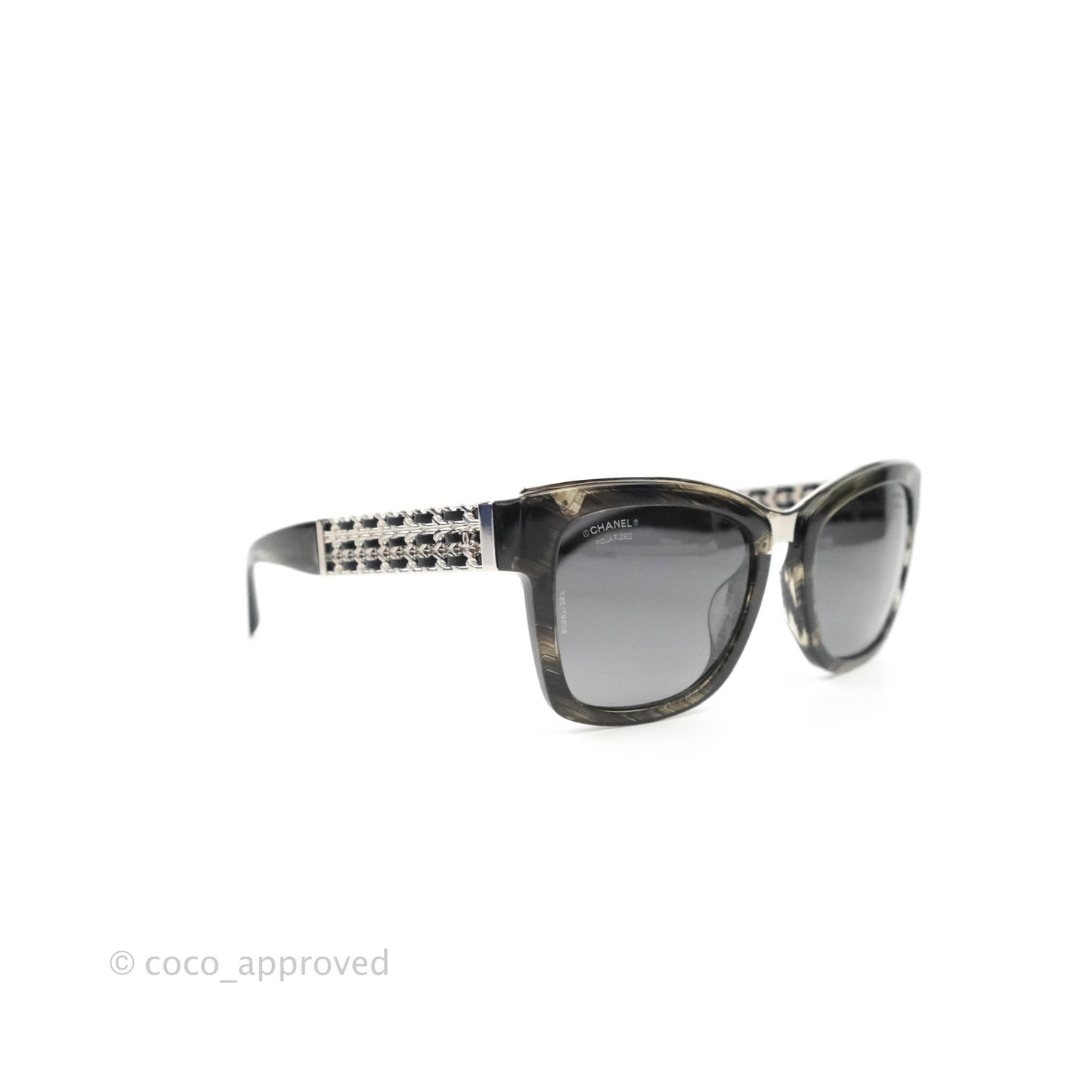 Chanel Square Chain Sunglasses 5362-Q Shaded Black