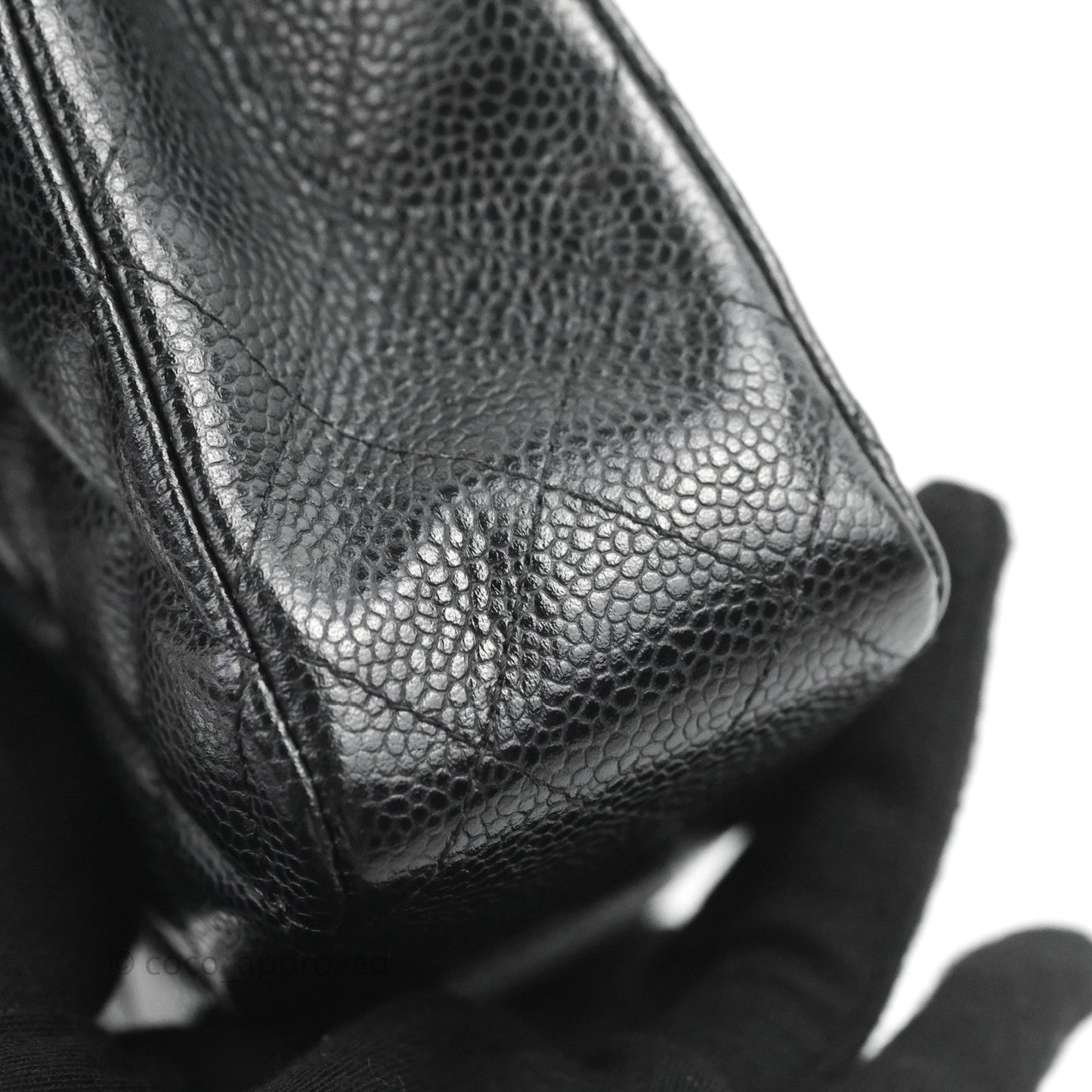 Chanel Classic M/L Medium Flap Quilted Black Caviar Silver Hardware