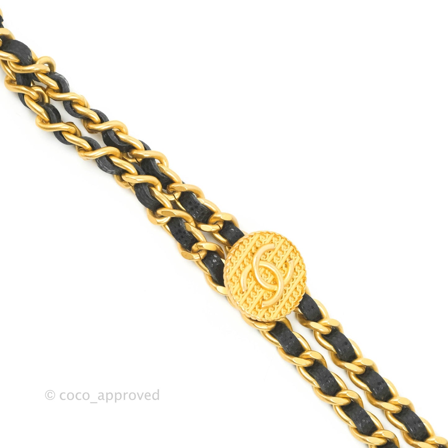 Chanel Quilted Gold CC Coin Wallet on Chain WOC Black Caviar Gold Hardware