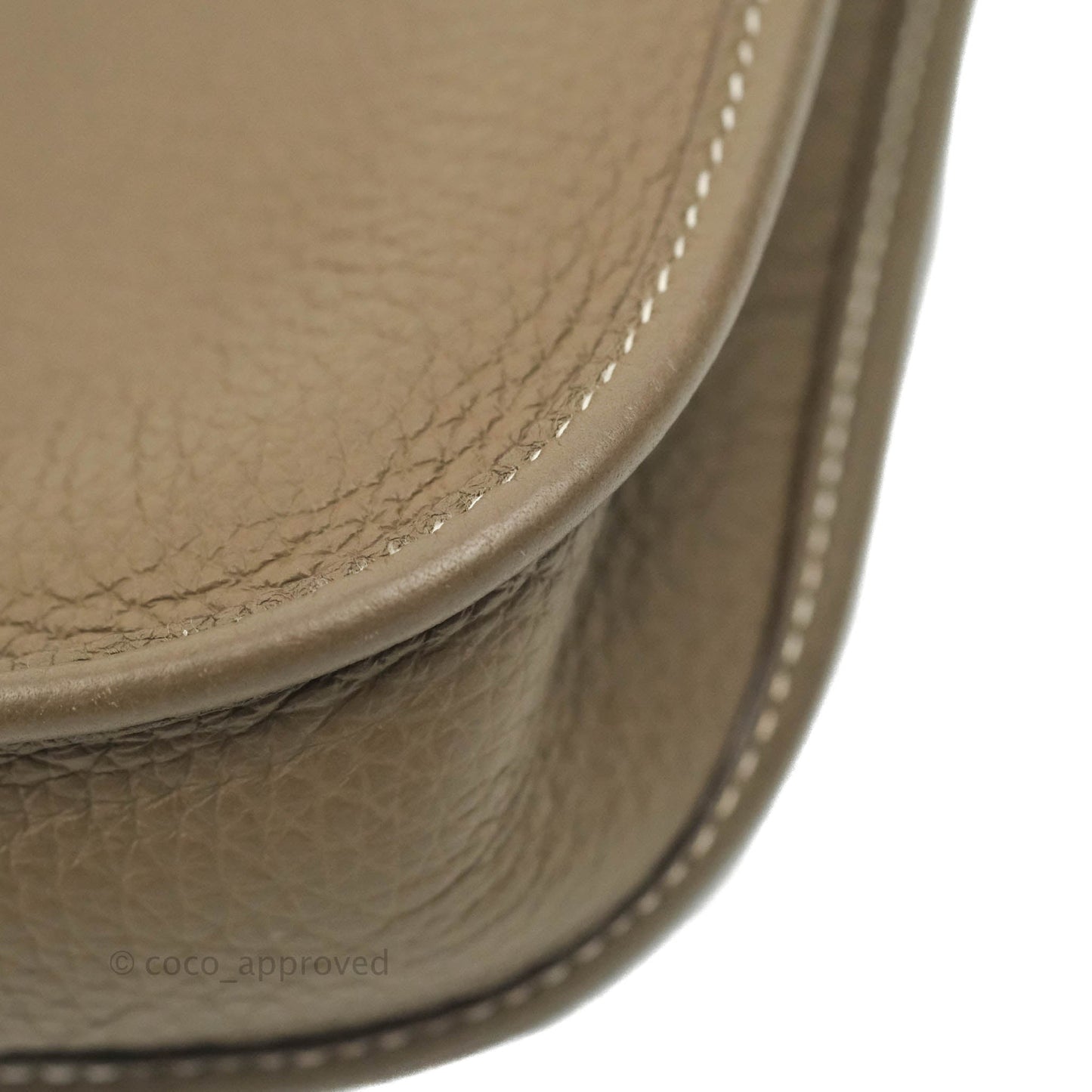Hermès Mini Evelyne Etoupe Clemence Gold Hardware with Bleu Indigo Strap